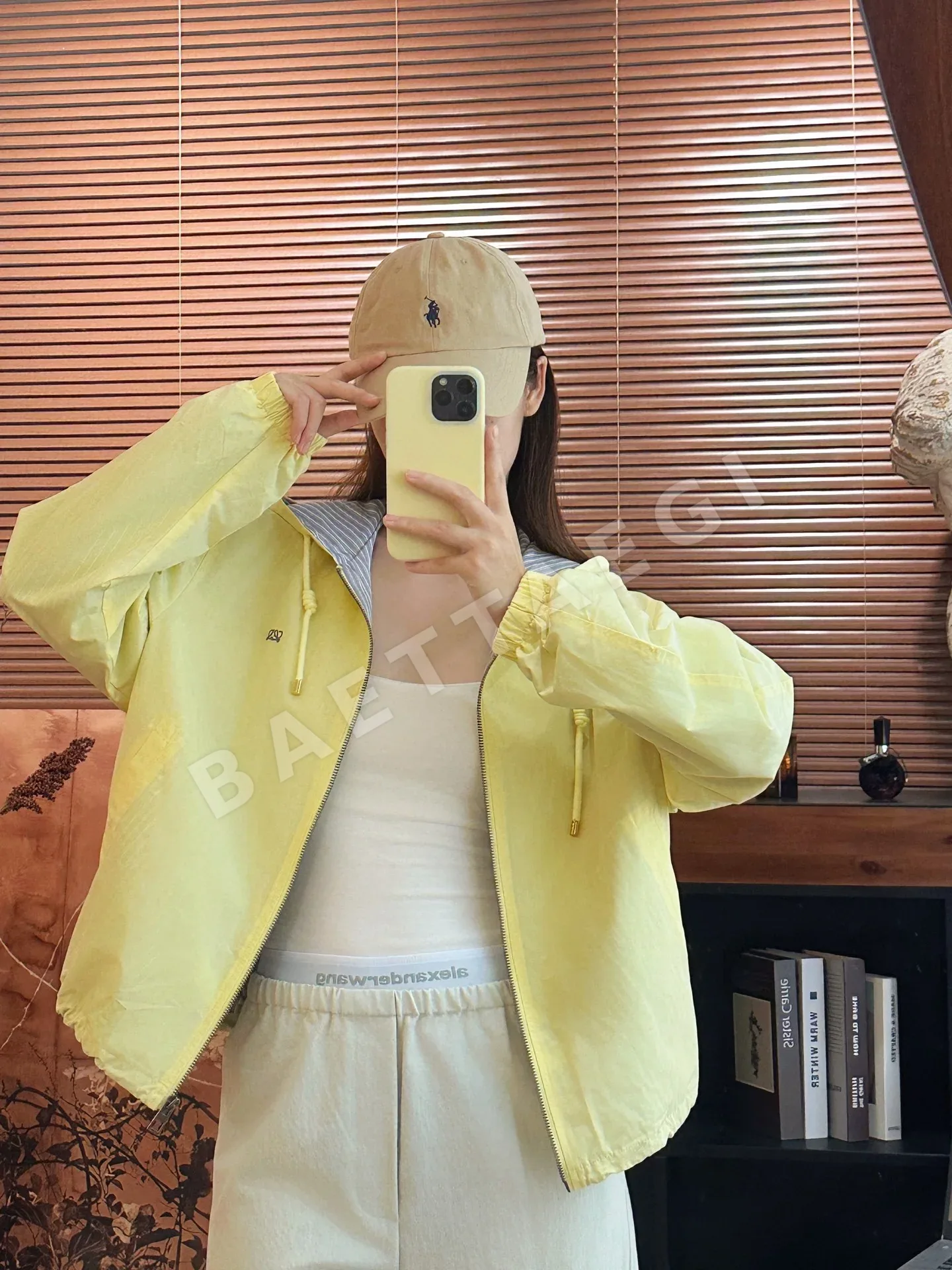 로에베 컬러 블록 더블 레이어 후드 여성 자켓 193184