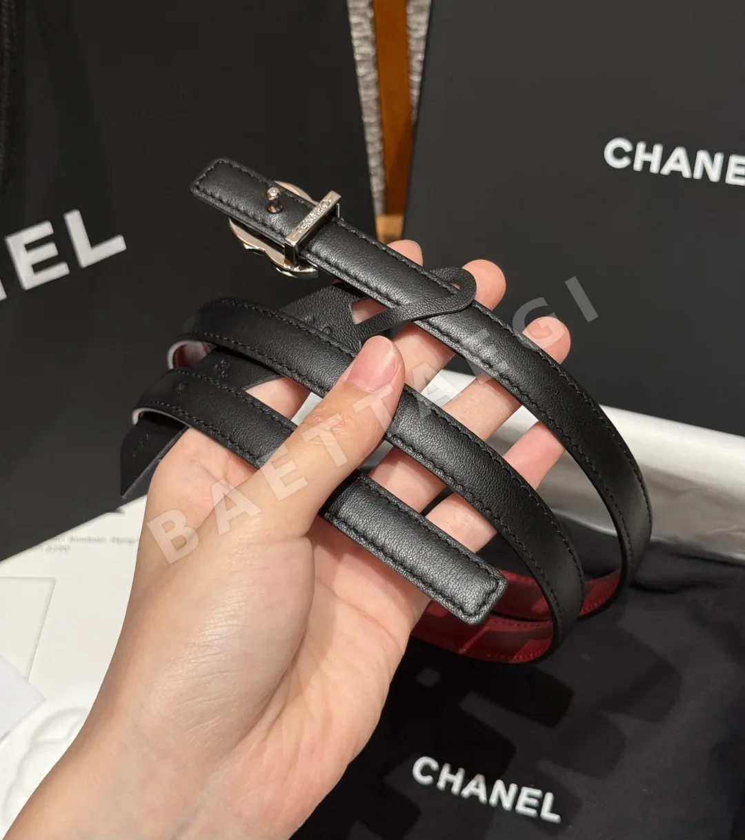 샤넬 더블 C 버클 양면 가죽 벨트 상세 이미지 3