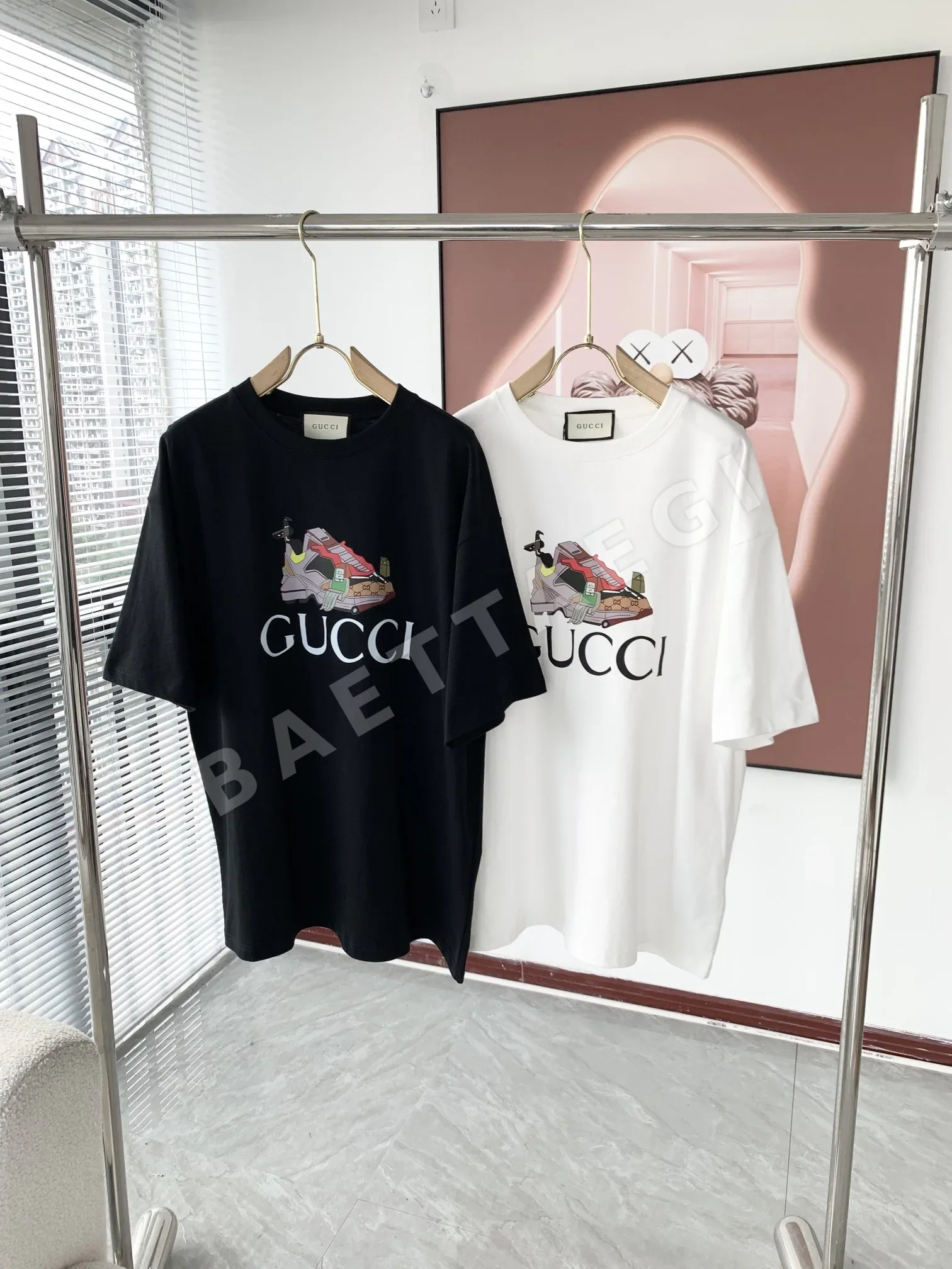 구찌 로고 패턴 여성 반팔 티셔츠 88163