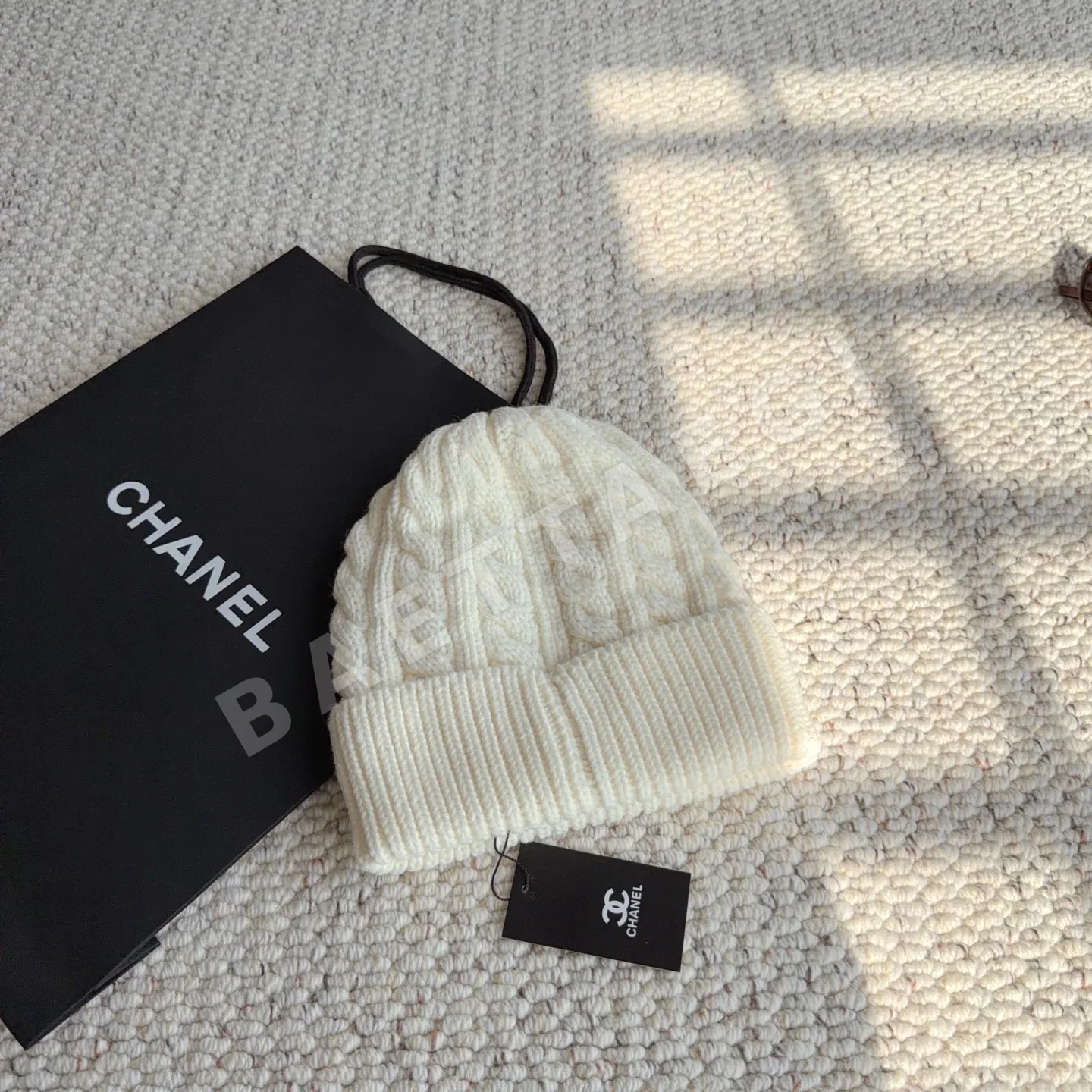 샤넬 케이블 니트 더블 C 비니 모자 상세 이미지 3