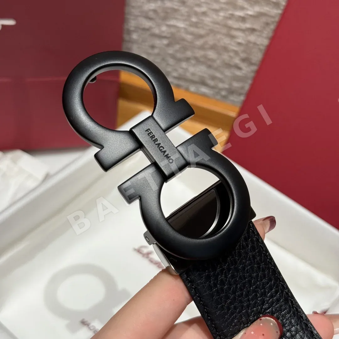 페레가모 간치니 메탈 버클 양면 가죽 벨트 상세 이미지 7