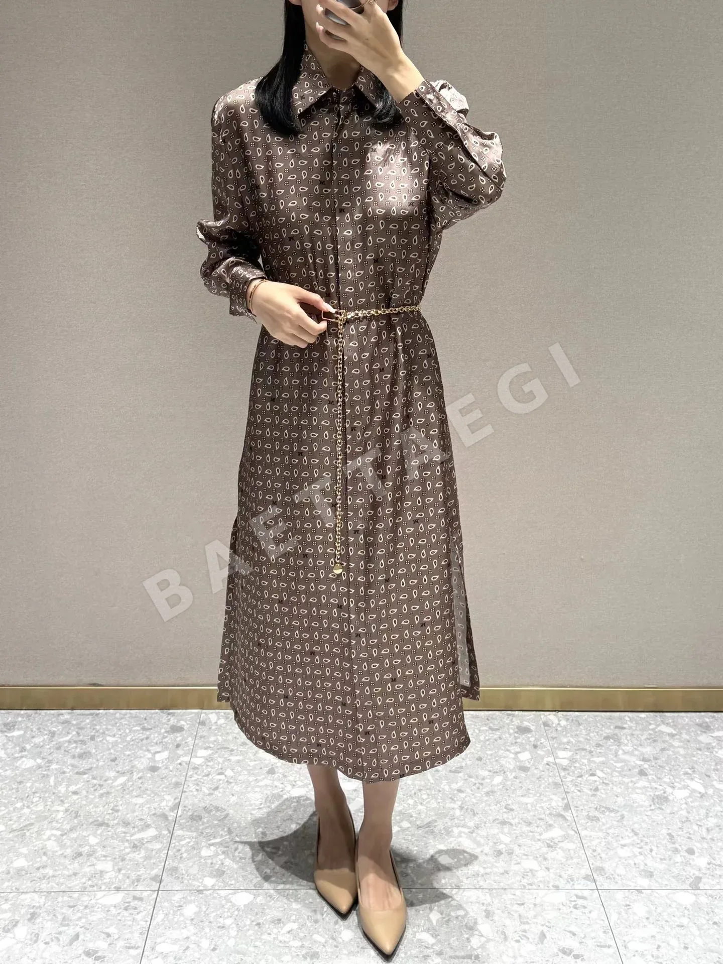 막스마라 마루베리 실크 프린트 여성 원피스 상세 이미지 3