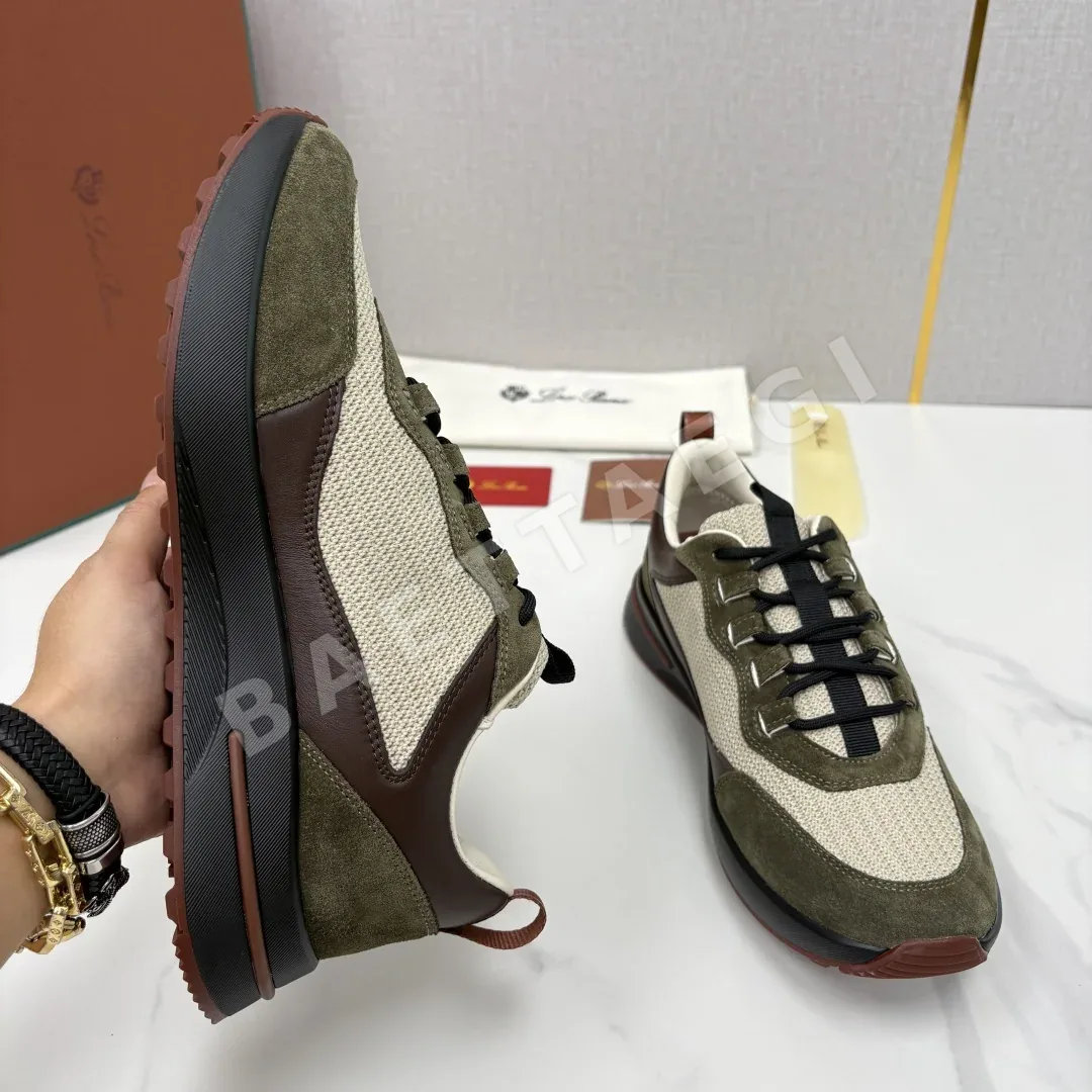 로로피아나 메시 가죽 스웨이드 남성 스니커즈 상세 이미지 6
