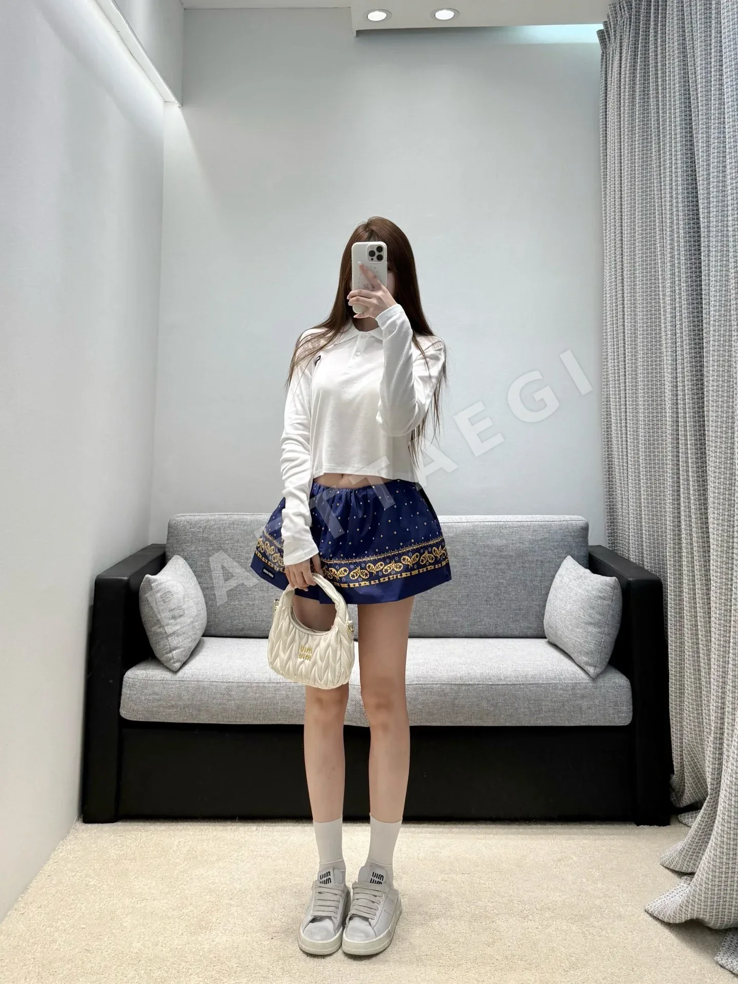 미우미우 크롭드 긴팔 탑 상세 이미지 6