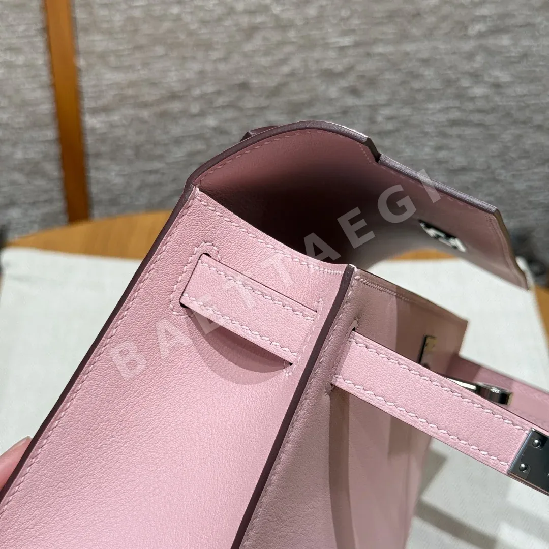 에르메스 켈리 미니 클러치 핑크 실버 하드웨어 가방 상세 이미지 8