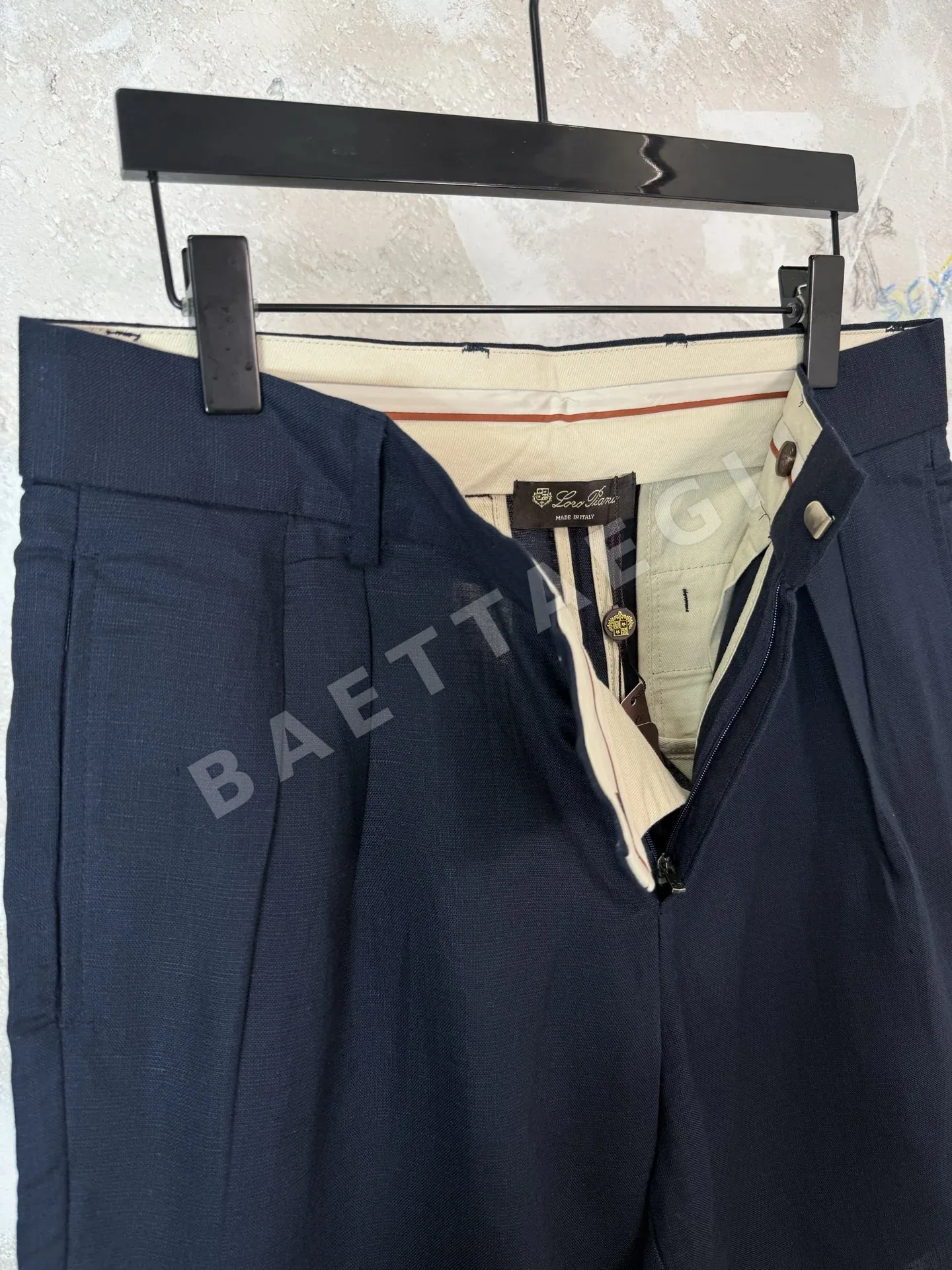로로피아나 린넨 더블 플리츠 남성 반바지 상세 이미지 5