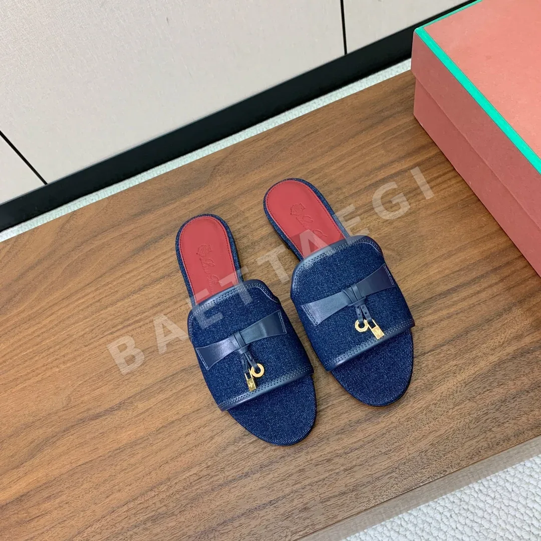 로로피아나 컬러블록 플랫 샌들 상세 이미지 3