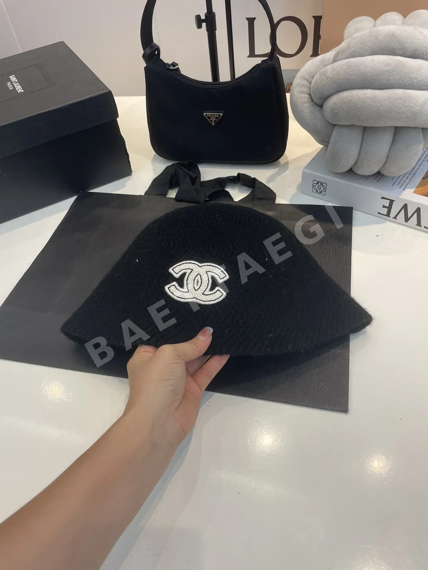 샤넬 울 버킷햇 모자 상세 이미지 5