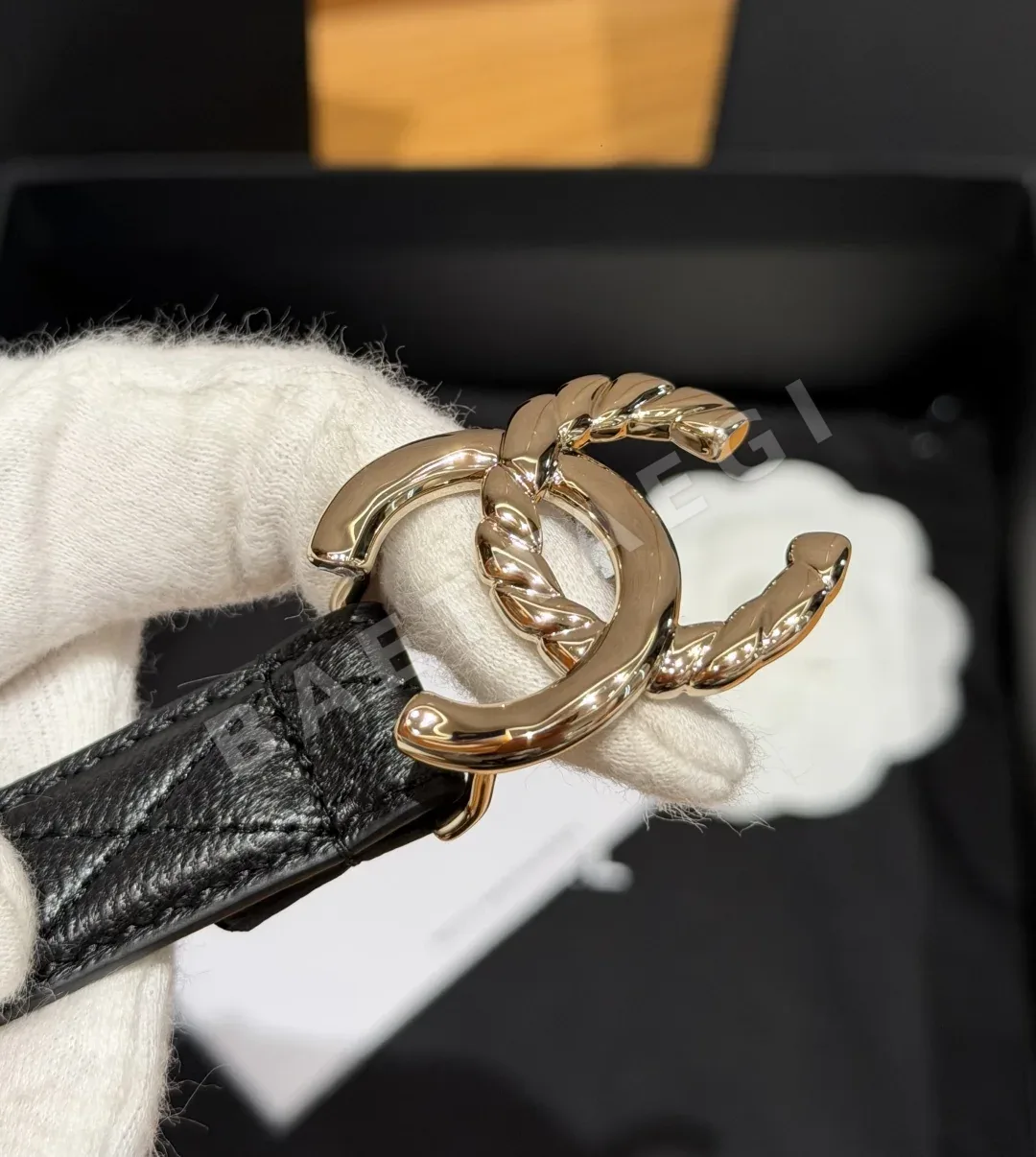 샤넬 퀼팅 램스킨 20mm 벨트 상세 이미지 3
