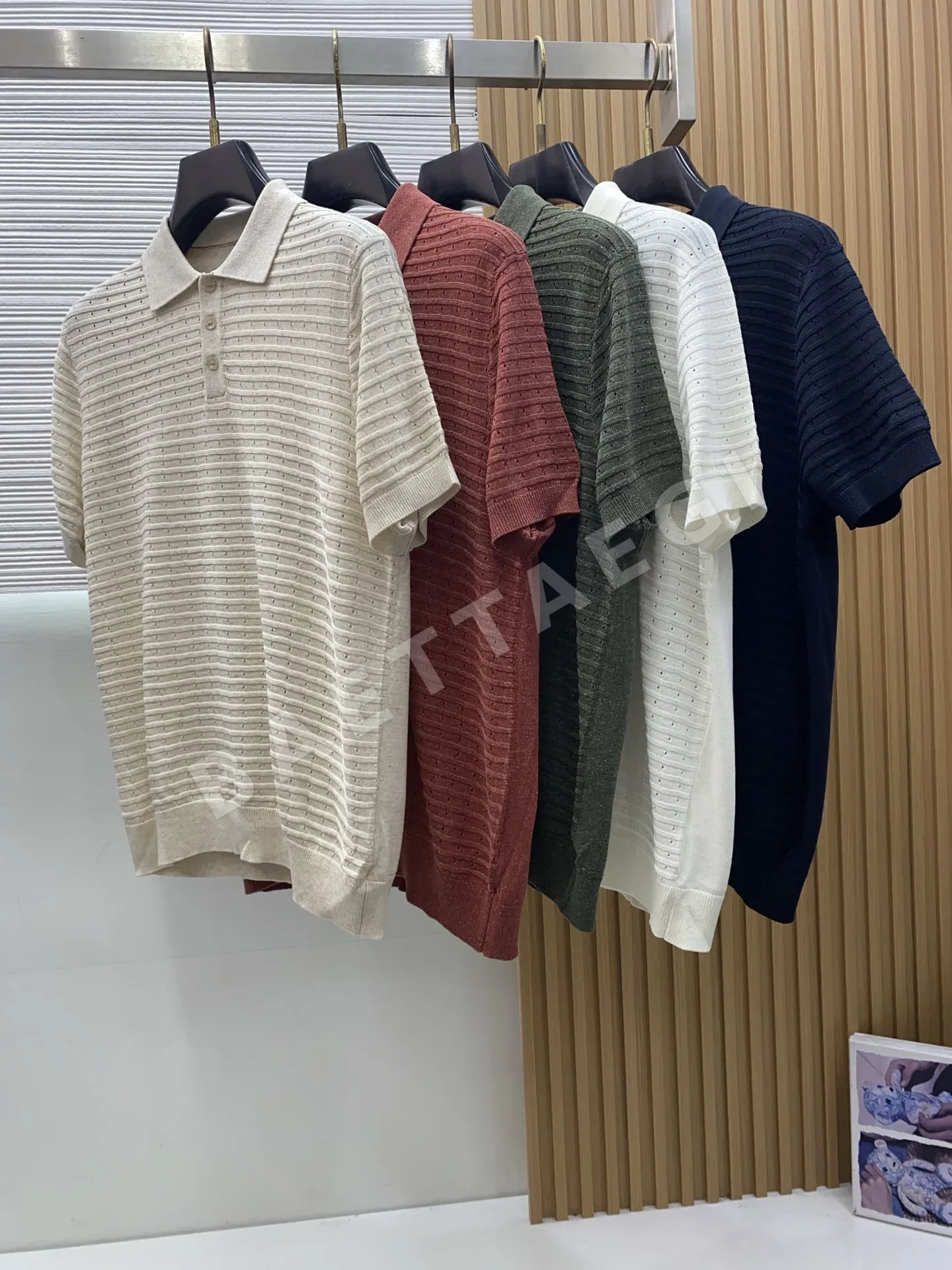 로로피아나 남성 린넨 혼방 반팔 카라 셔츠 상세 이미지 7