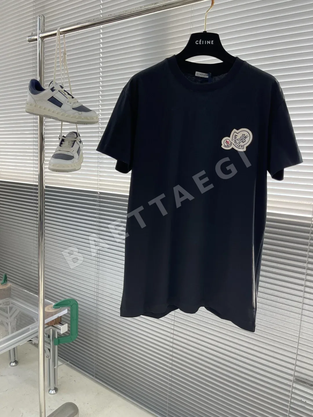 몽클레르 더블 로고 패치 남성 반팔 티셔츠 48588