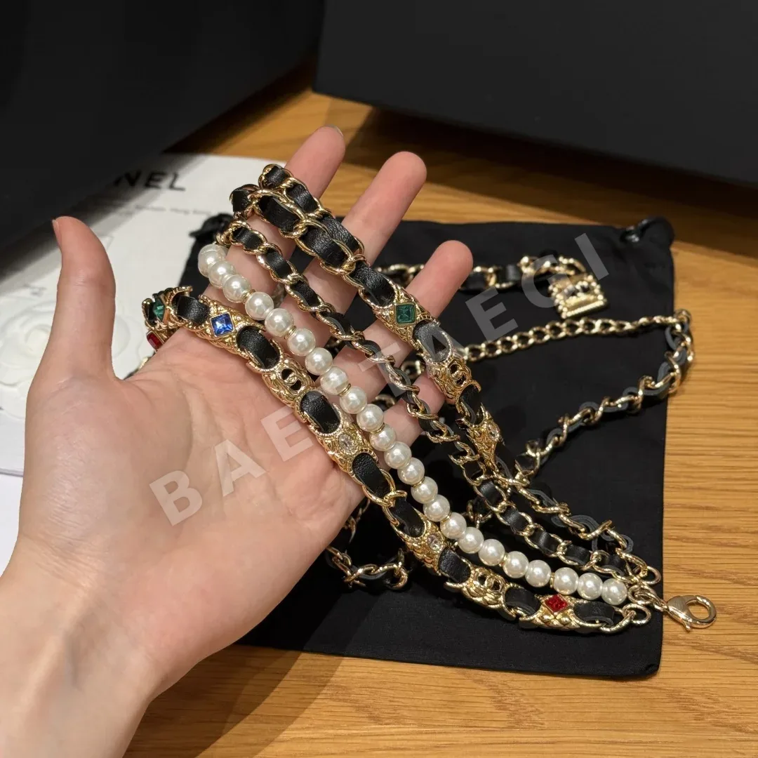샤넬 메탈 진주 크리스탈 다중 가닥 벨트 상세 이미지 6