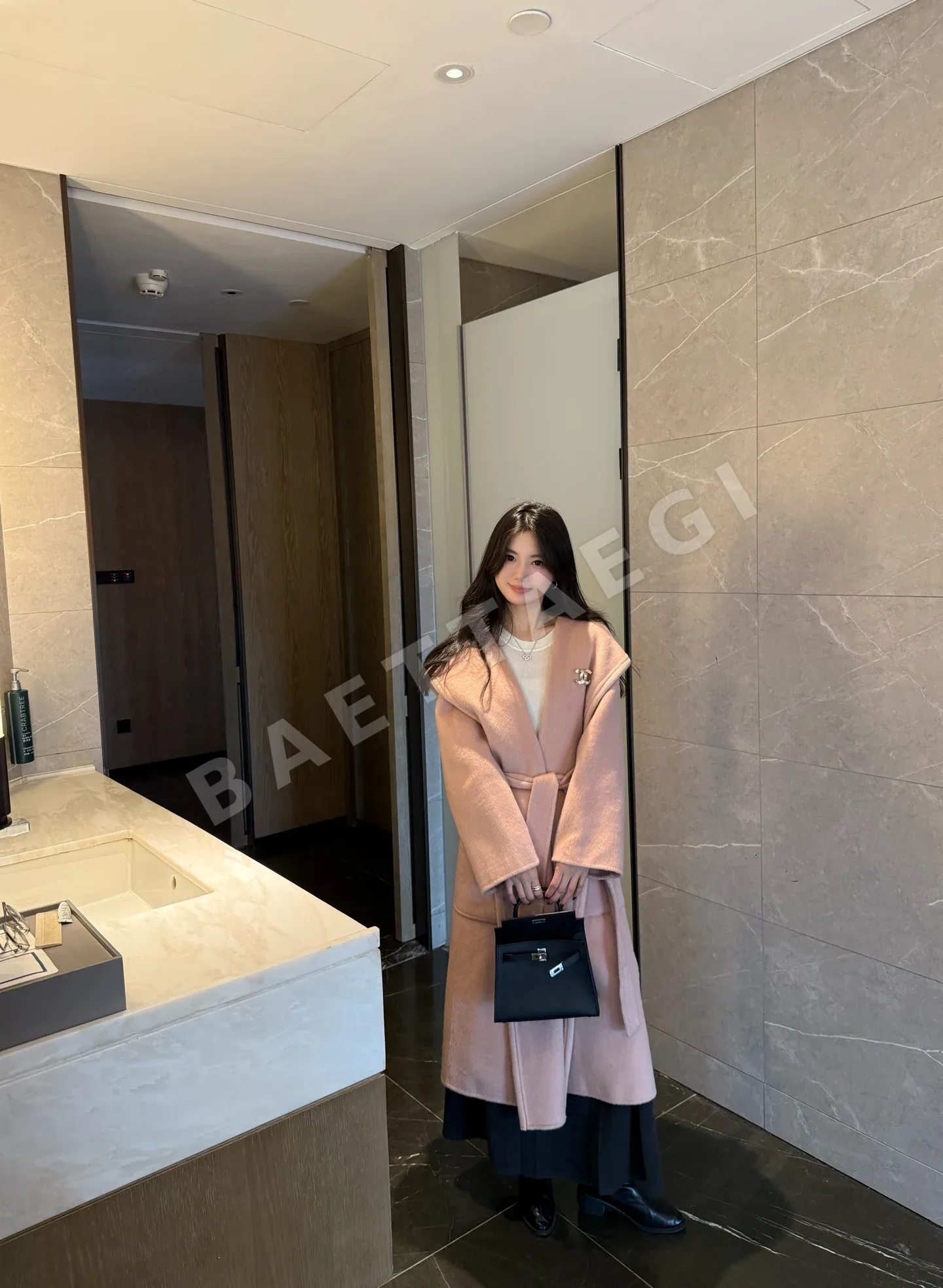 샤넬 보르도 레드 카시미어 울 자켓 상세 이미지 3