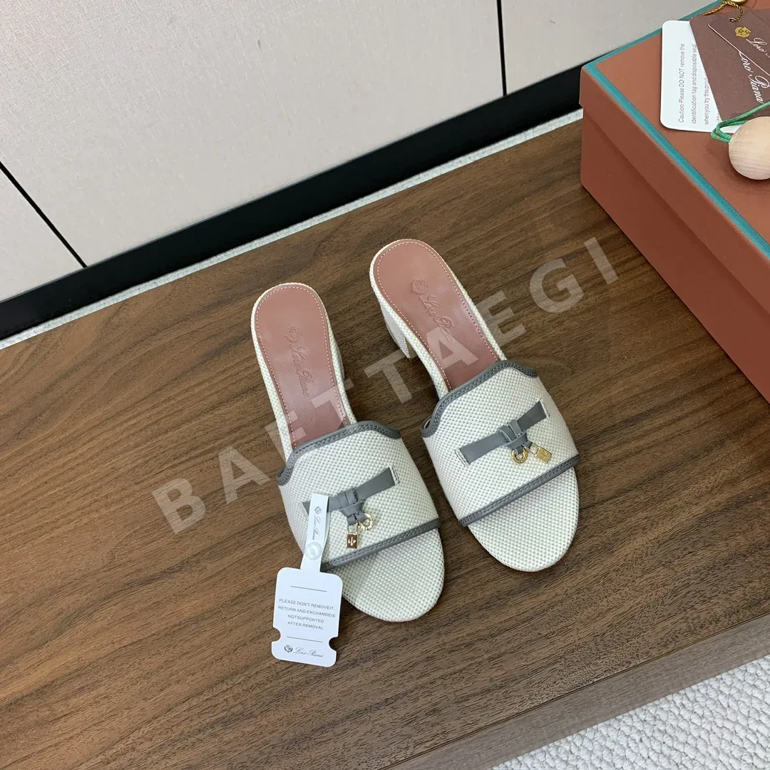 로로피아나 컬러 블록 미드힐 뮬 상세 이미지 3