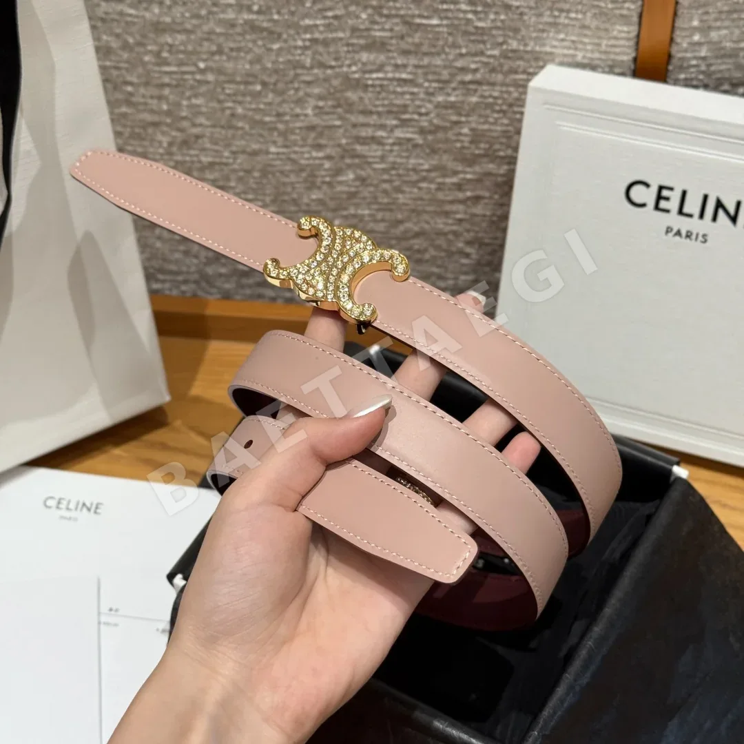 셀린느 ALIX 미디엄 25mm 리버시블 가죽 벨트 상세 이미지 4