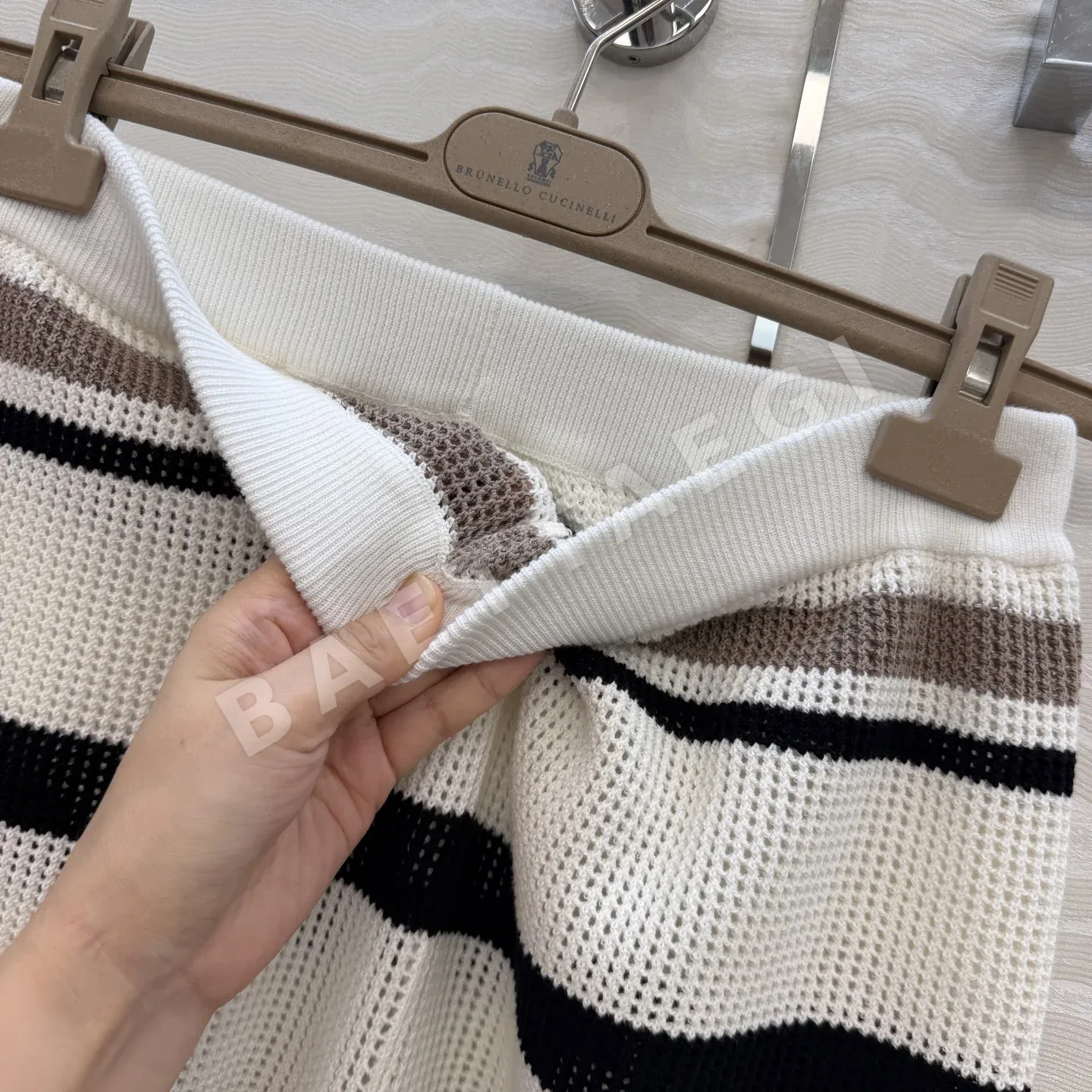 브루넬로쿠치넬리 컬러 블록 스트라이프 반바지 상세 이미지 7