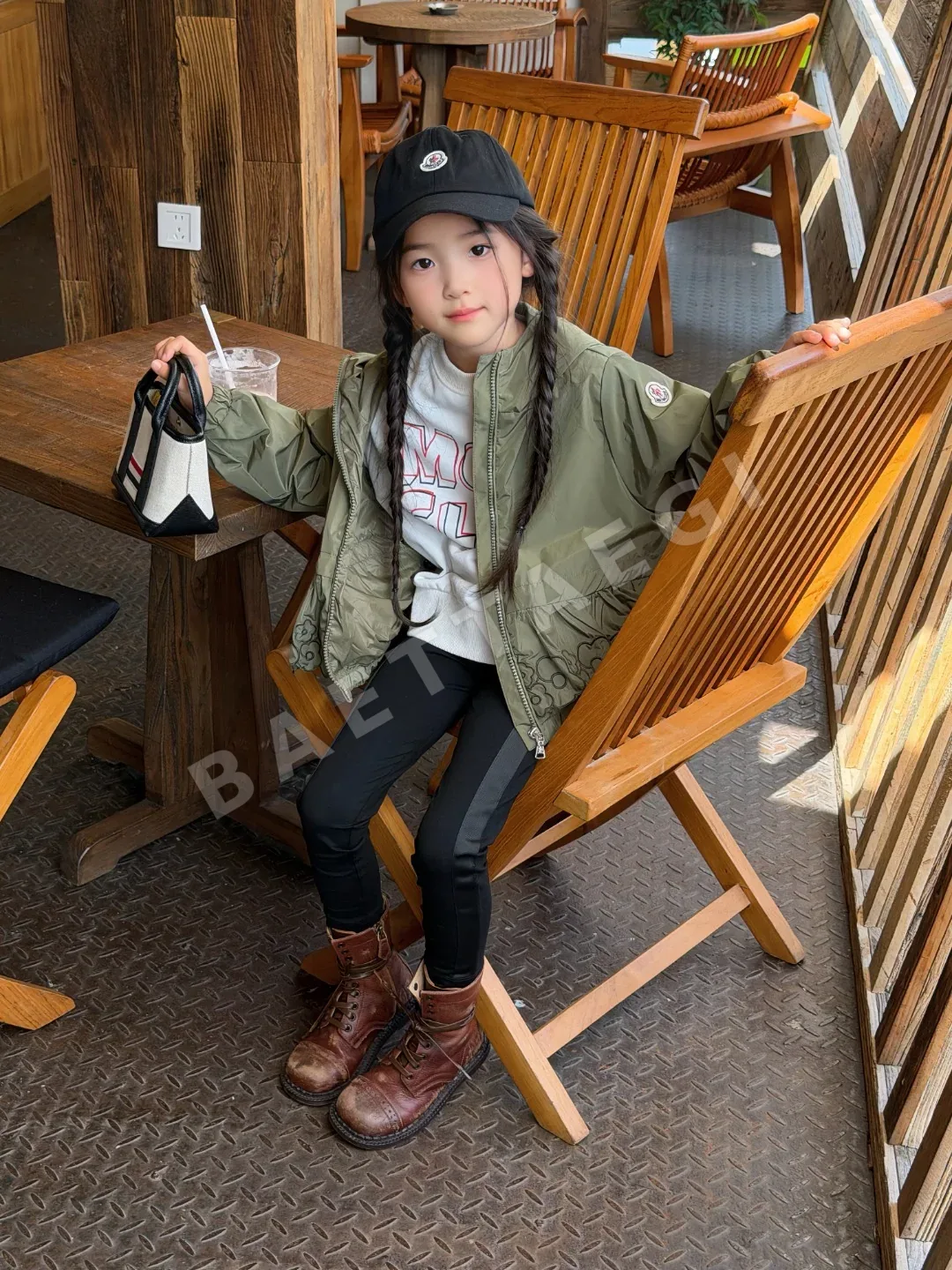 몽클레르 MC 그린 꽃무늬 키즈 자켓 상세 이미지 4