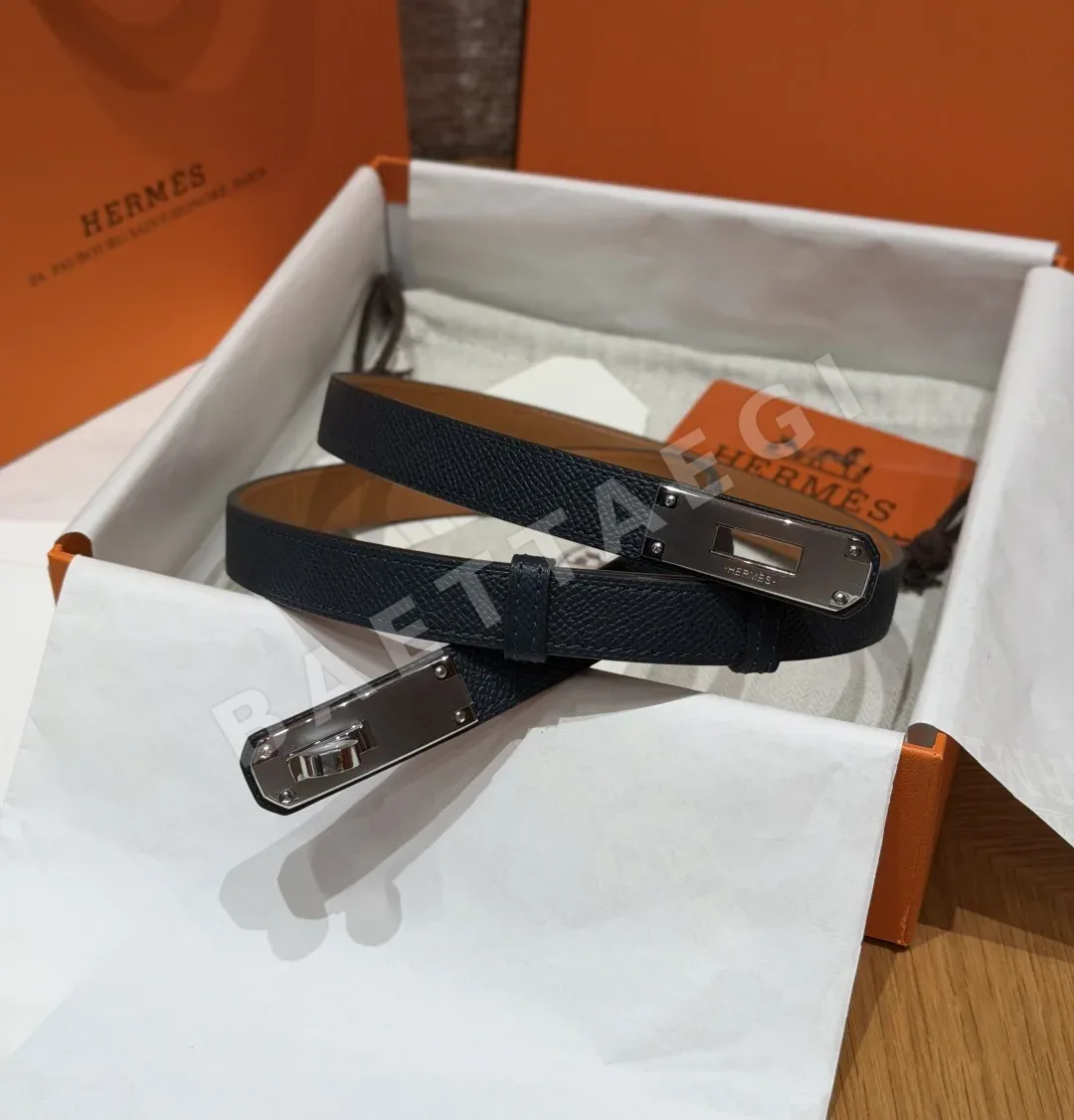 에르메스 켈리 팔라듐 버클 가죽 벨트 177637