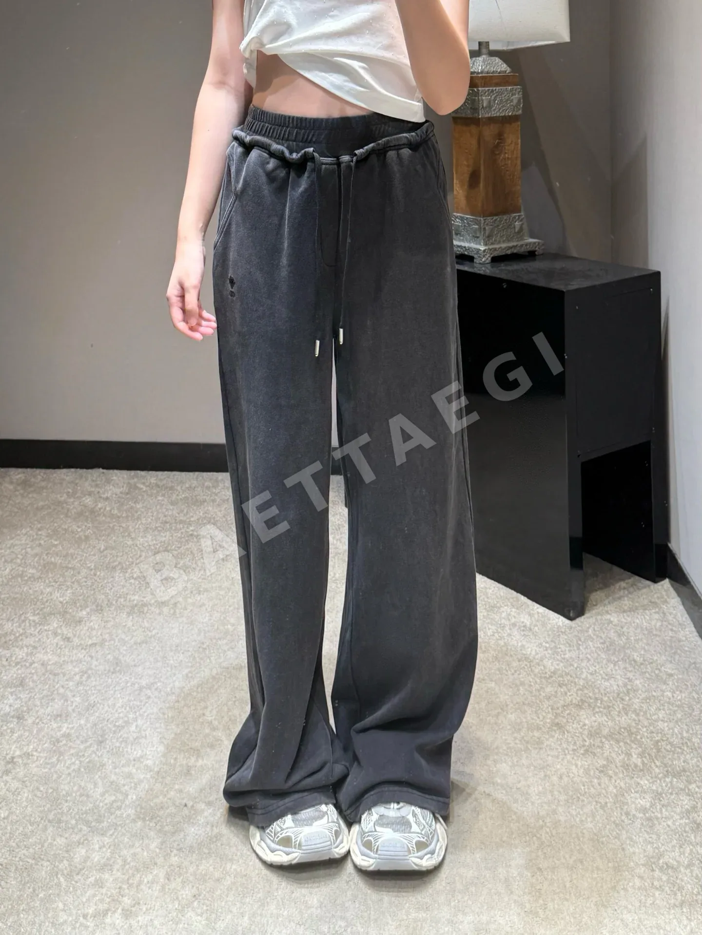 디올 블루 와이드 레그 여성 바지 54398