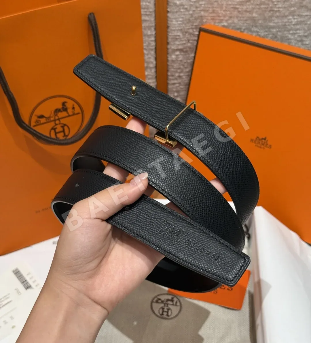에르메스 H 버클 리버시블 가죽 벨트 32mm 상세 이미지 3