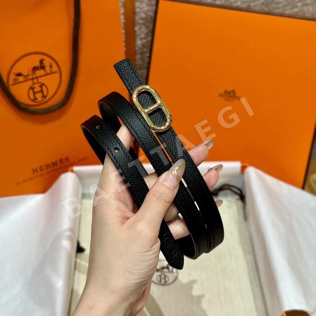 에르메스 H 로고 금도금 리버시블 벨트 175223
