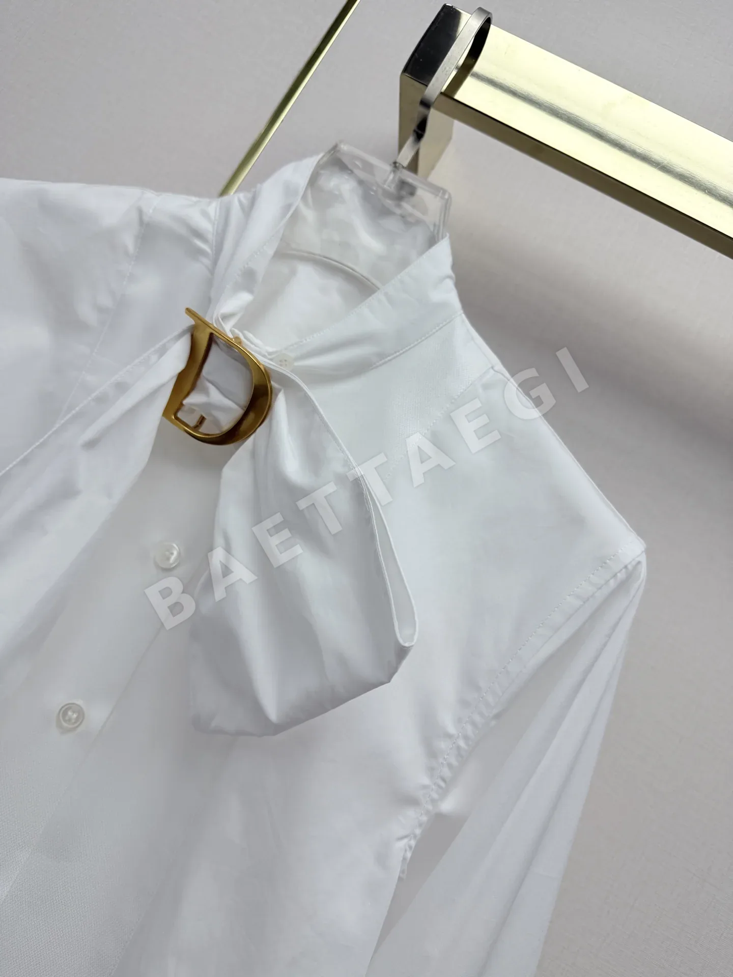 디올 D레터 카라 면 긴팔 셔츠 상세 이미지 4