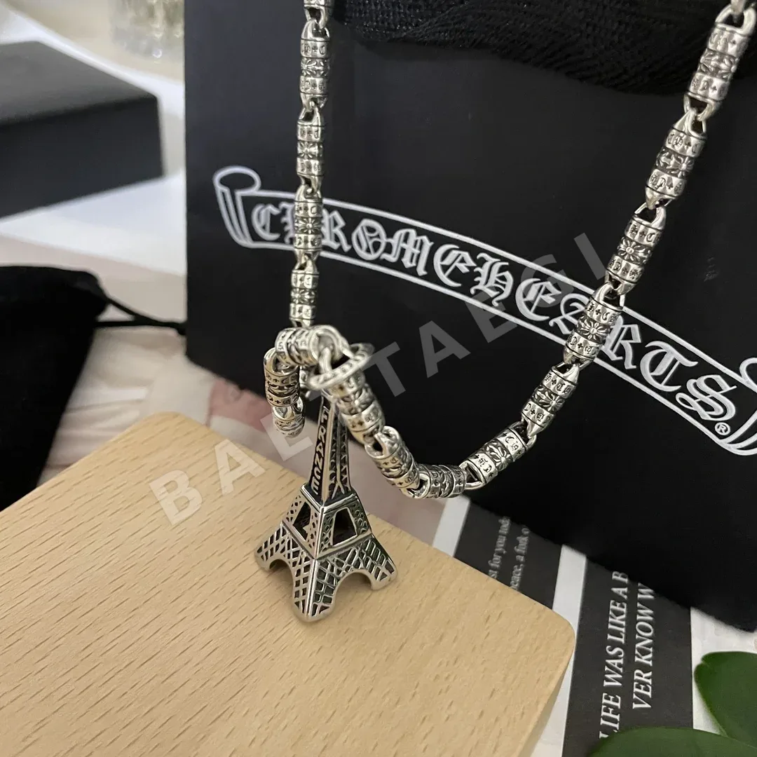 크롬하츠 클래식 레트로 에펠탑 엠보싱 목걸이 상세 이미지 6
