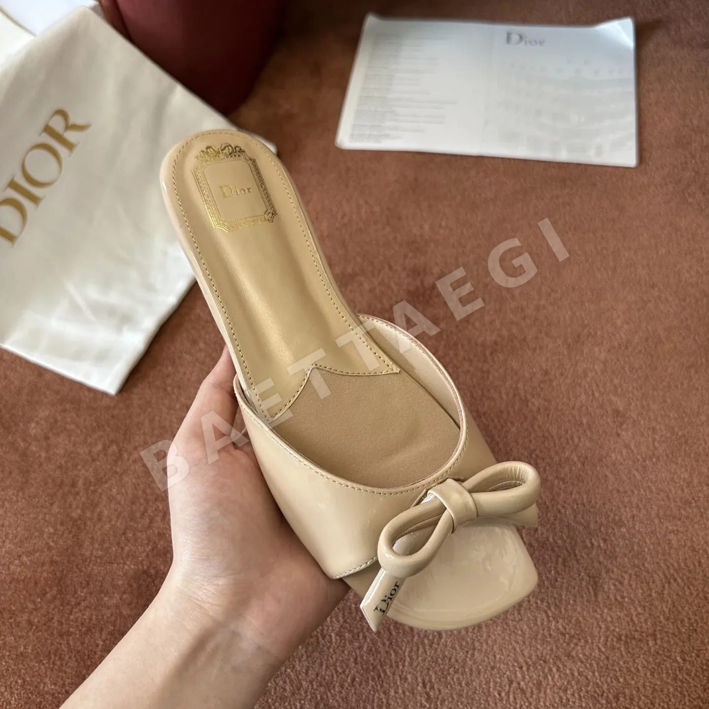 디올 샌들 캔버스 컴퓨터 자수 로고 상세 이미지 3