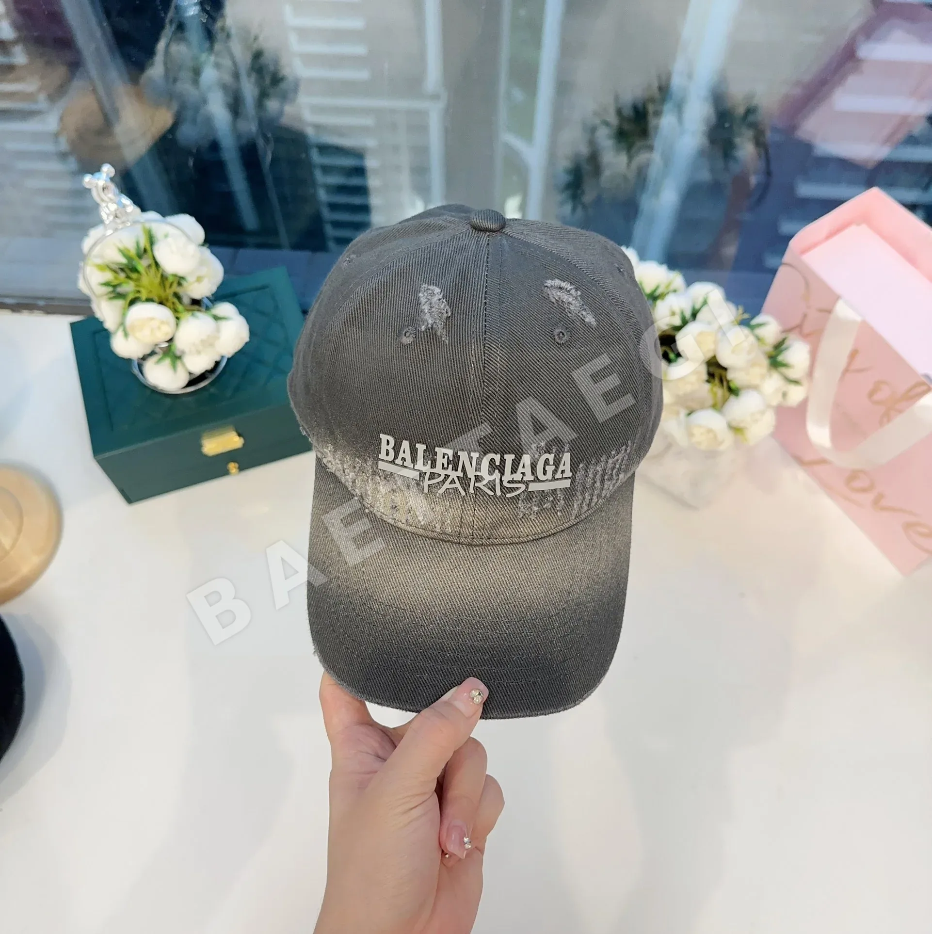 발렌시아가 타이다이 워시드 베이스볼 캡 상세 이미지 5