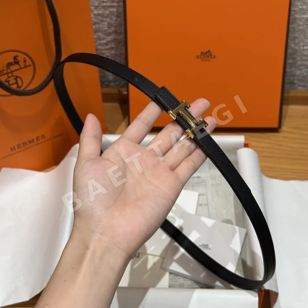 에르메스 미니 H 버클 양면 가죽 벨트 상세 이미지 3