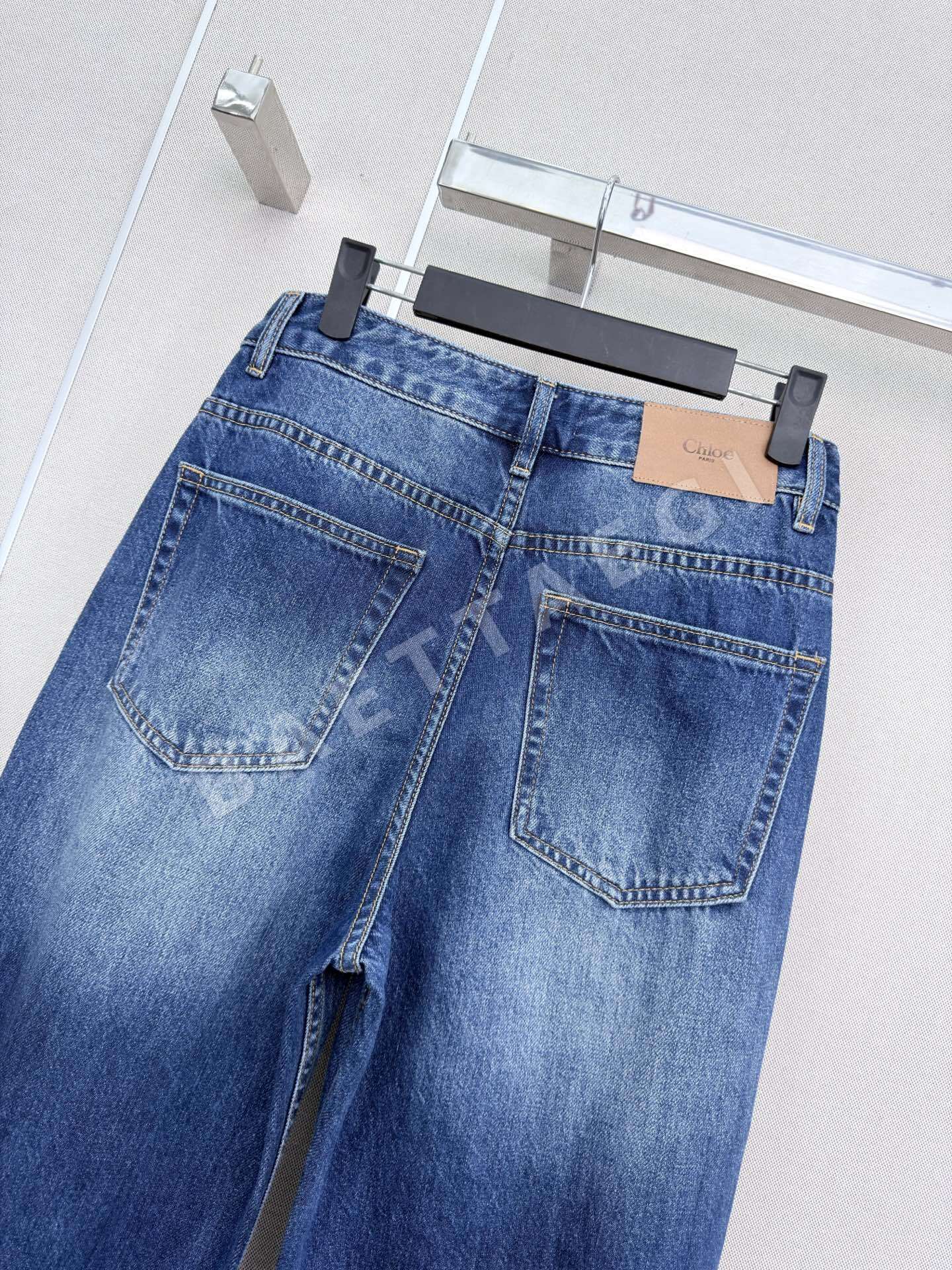 샤넬 데님 스트레이트 레그 여성 바지 상세 이미지 8