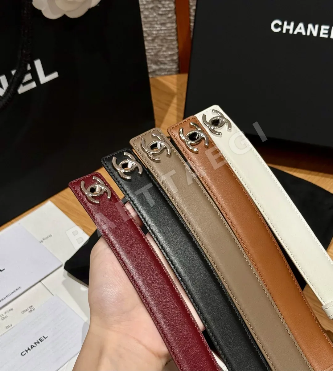 샤넬 회전식 더블 C 메탈 버클 레더 벨트 상세 이미지 3