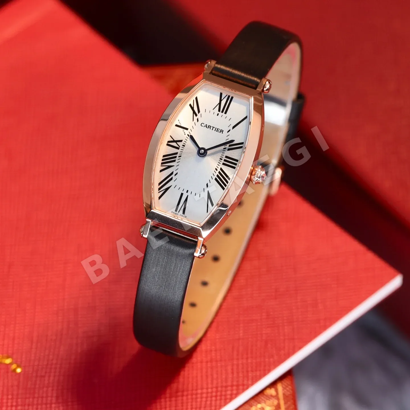 까르띠에 시계 다이아 블랙 가죽스트랩 레플리카 42704 Cartier