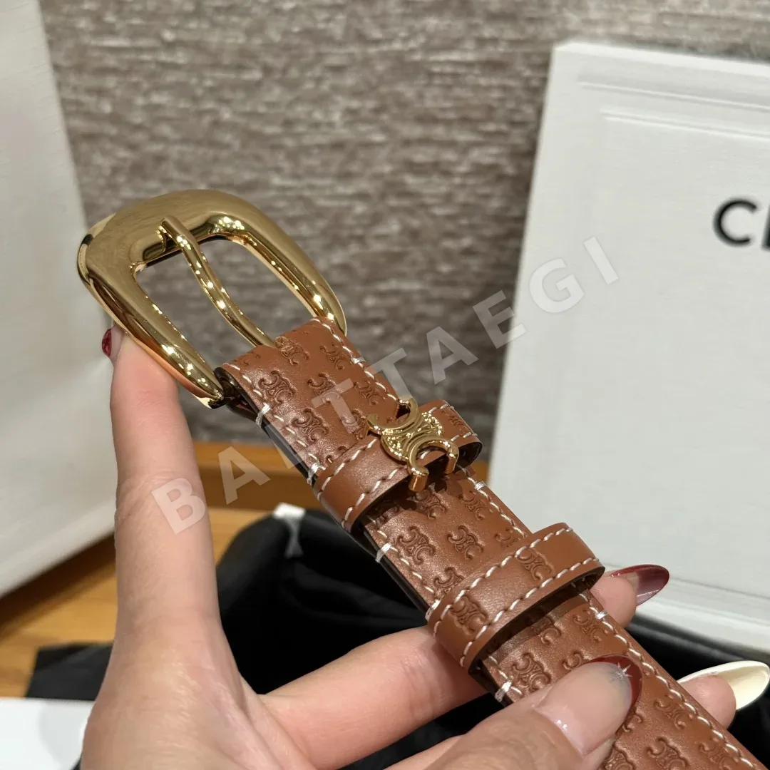 셀린느 트리옹 가죽 미디엄 25mm 벨트 상세 이미지 6