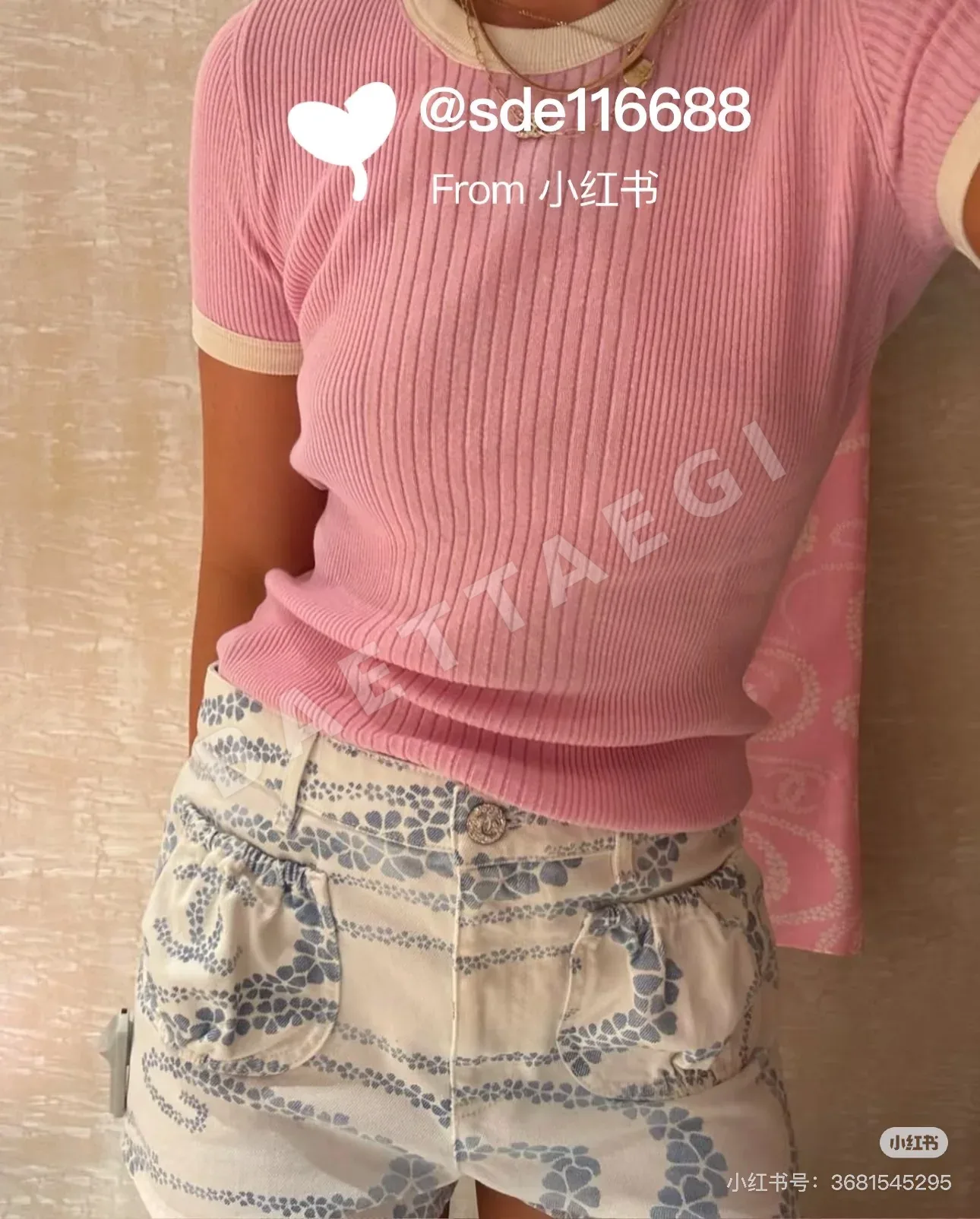 샤넬 코코 비치 데님 여성 바지 상세 이미지 4