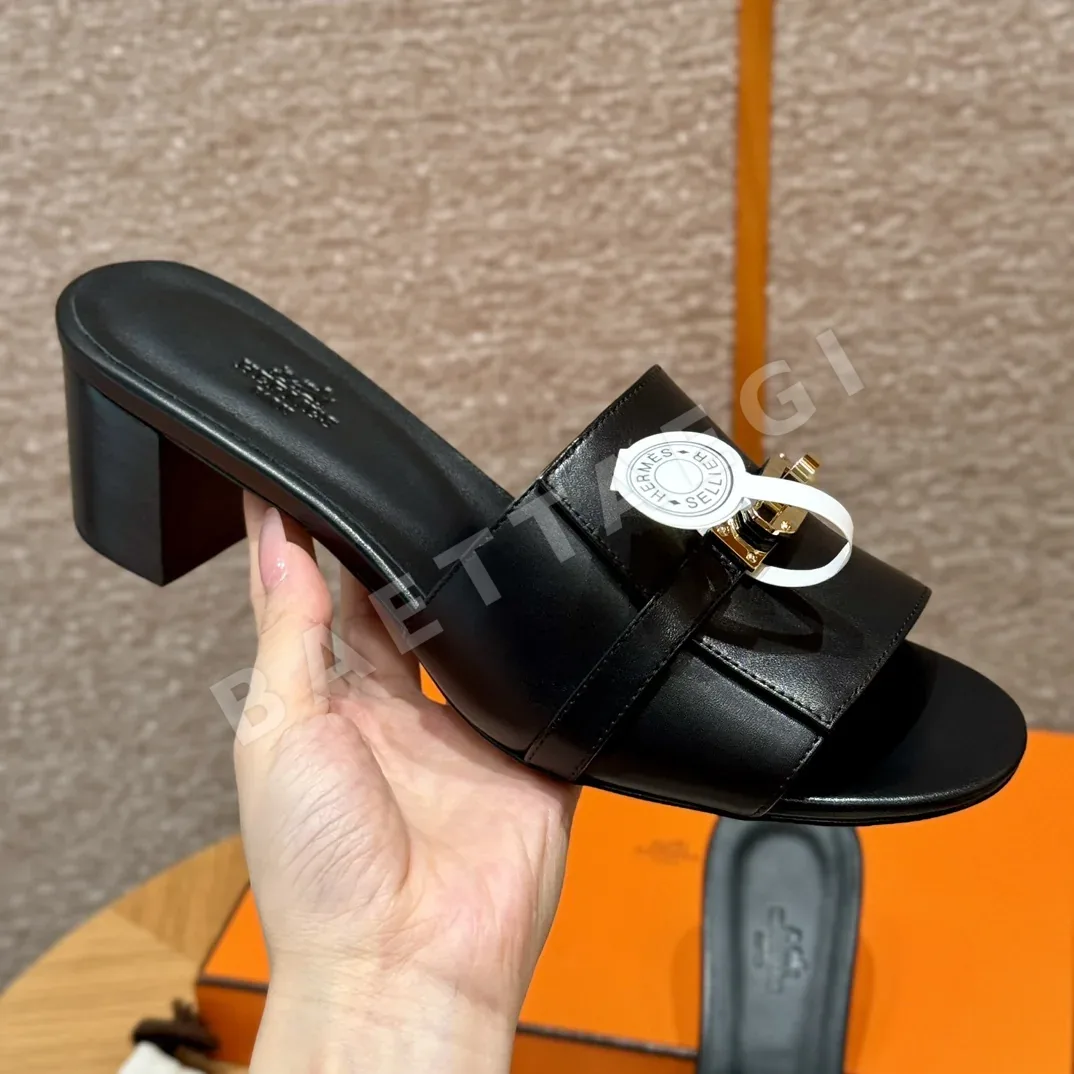에르메스 지지 켈리 블랙 하이힐 신발 8358 상세 이미지 4