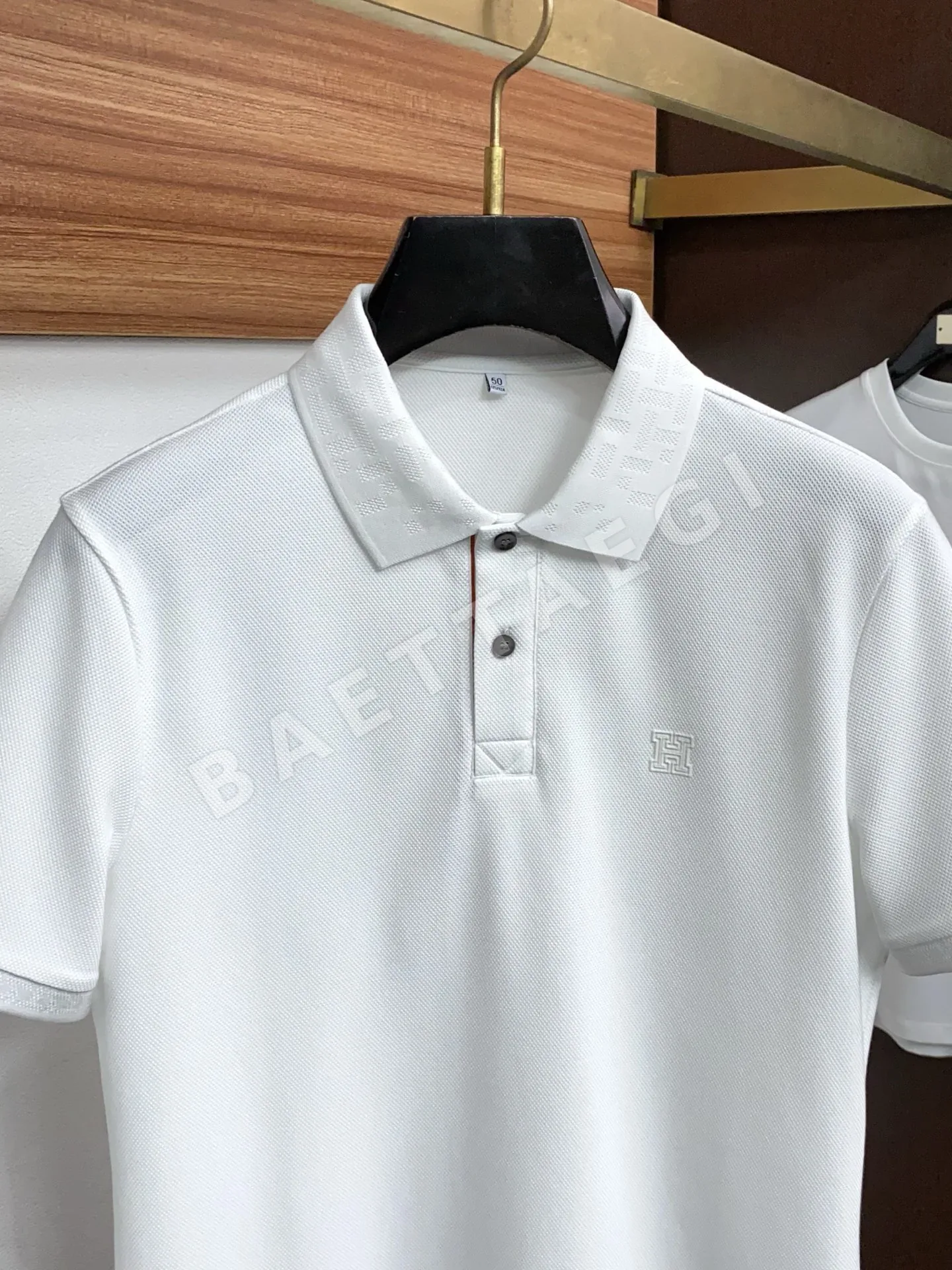 에르메스 남성 코튼 피케 메시 반팔 폴로셔츠 상세 이미지 2