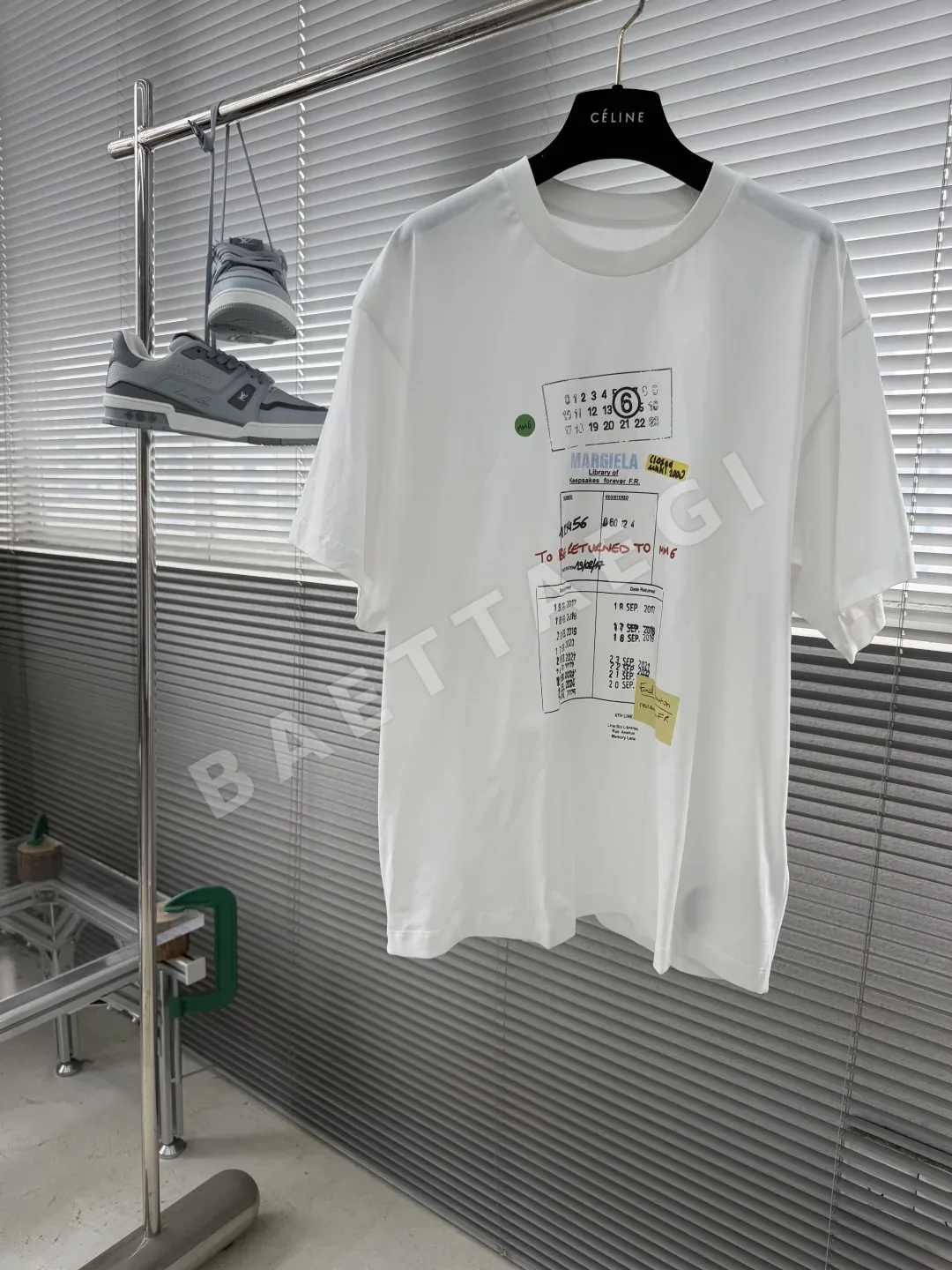 마르지엘라 프린트 크루넥 반팔 티셔츠 48194