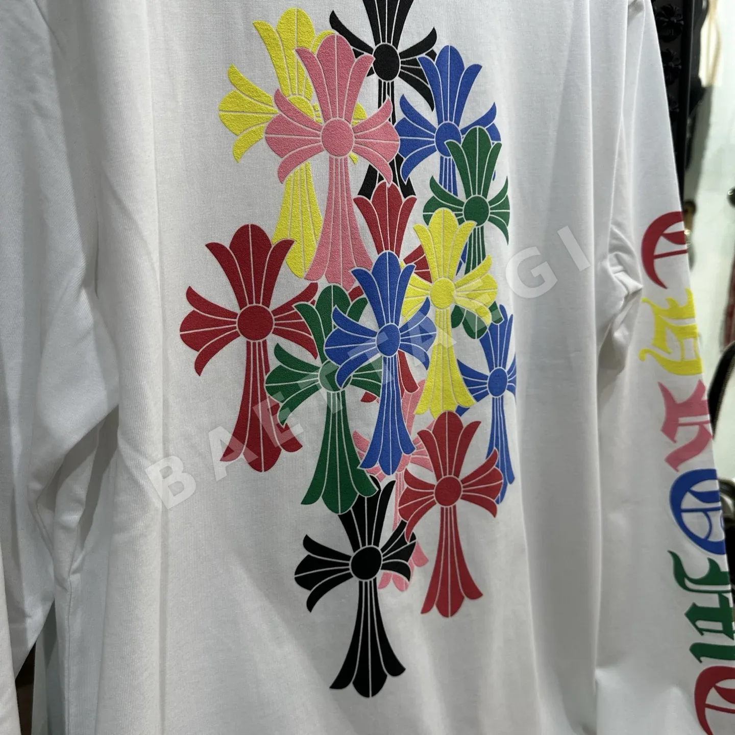 크롬하츠 컬러풀 크로스 남성 긴팔 티셔츠 상세 이미지 5