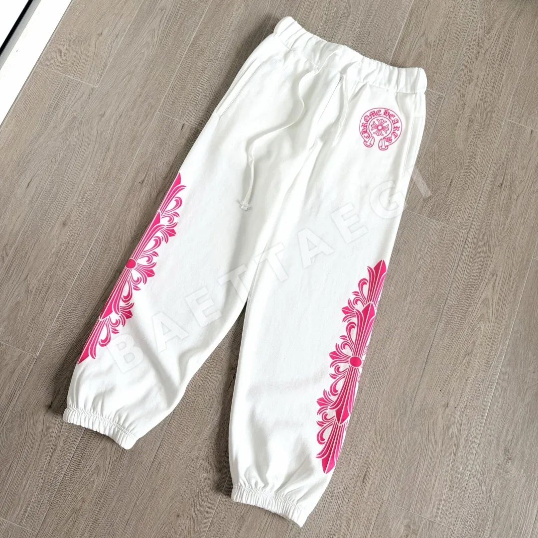 크롬하츠 형광 핑크 문자 장식 여성 스웨트팬츠 상세 이미지 2