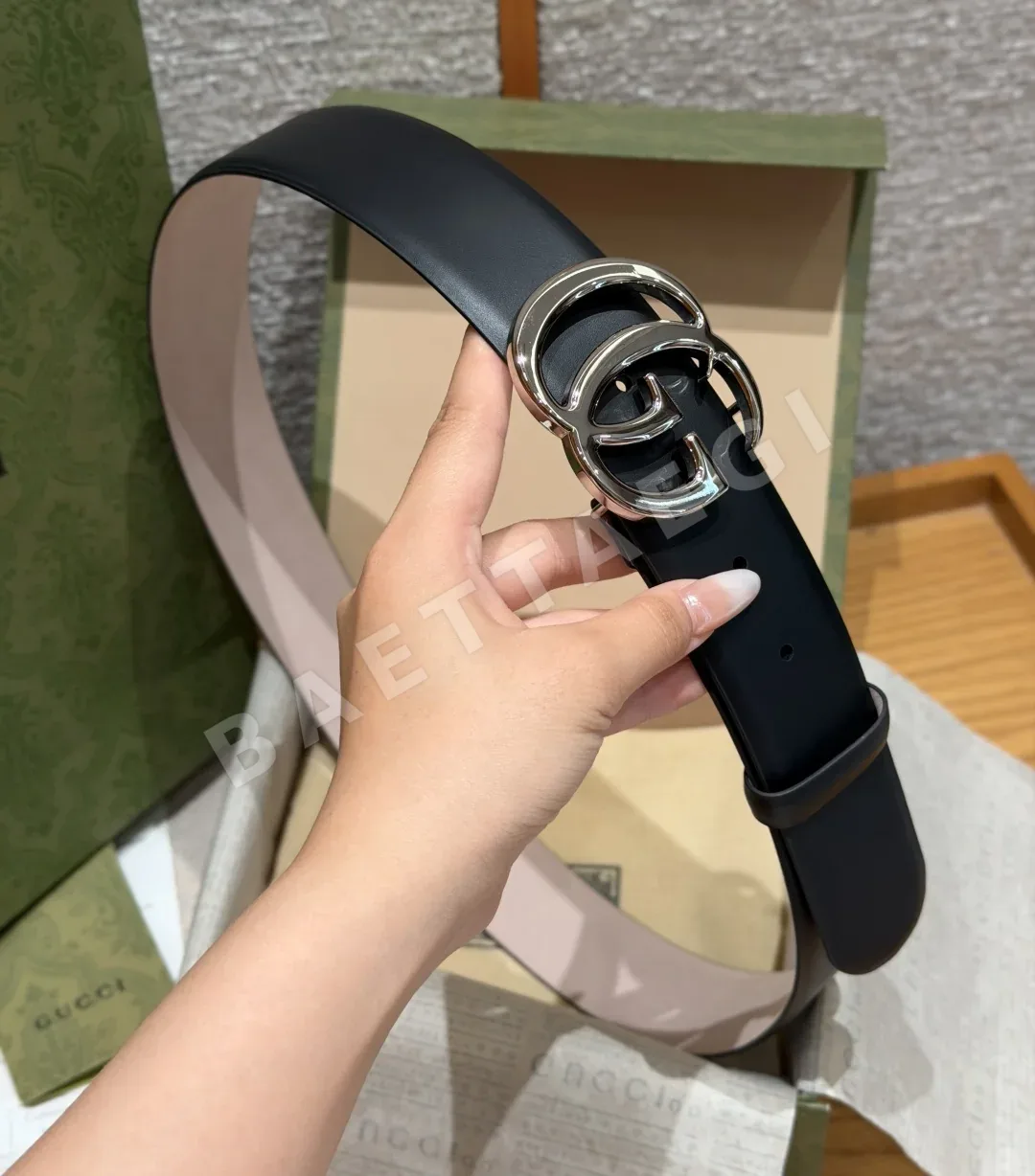 구찌 인터로킹 G 가죽 벨트 40mm 상세 이미지 5