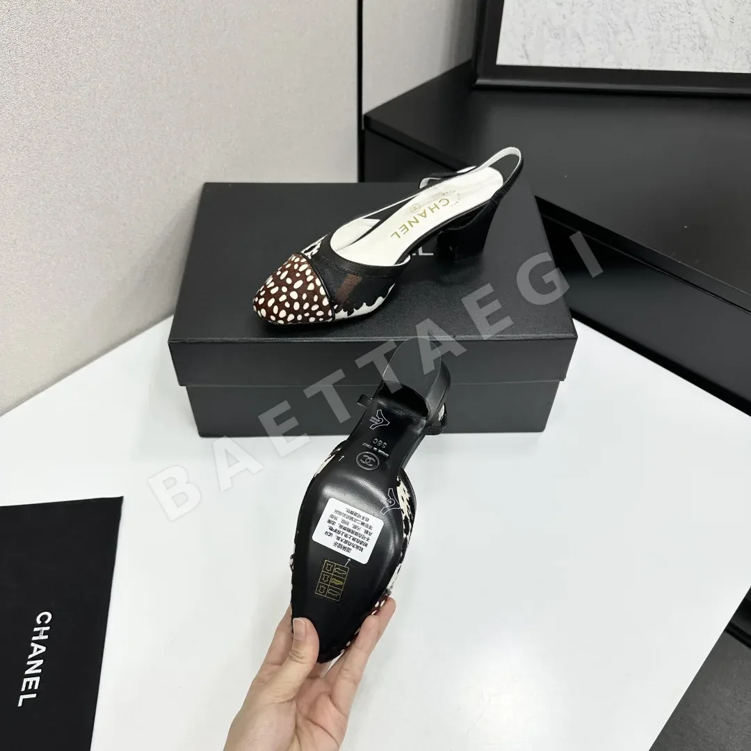 샤넬 클래식 투톤 슬링백 신발 상세 이미지 4