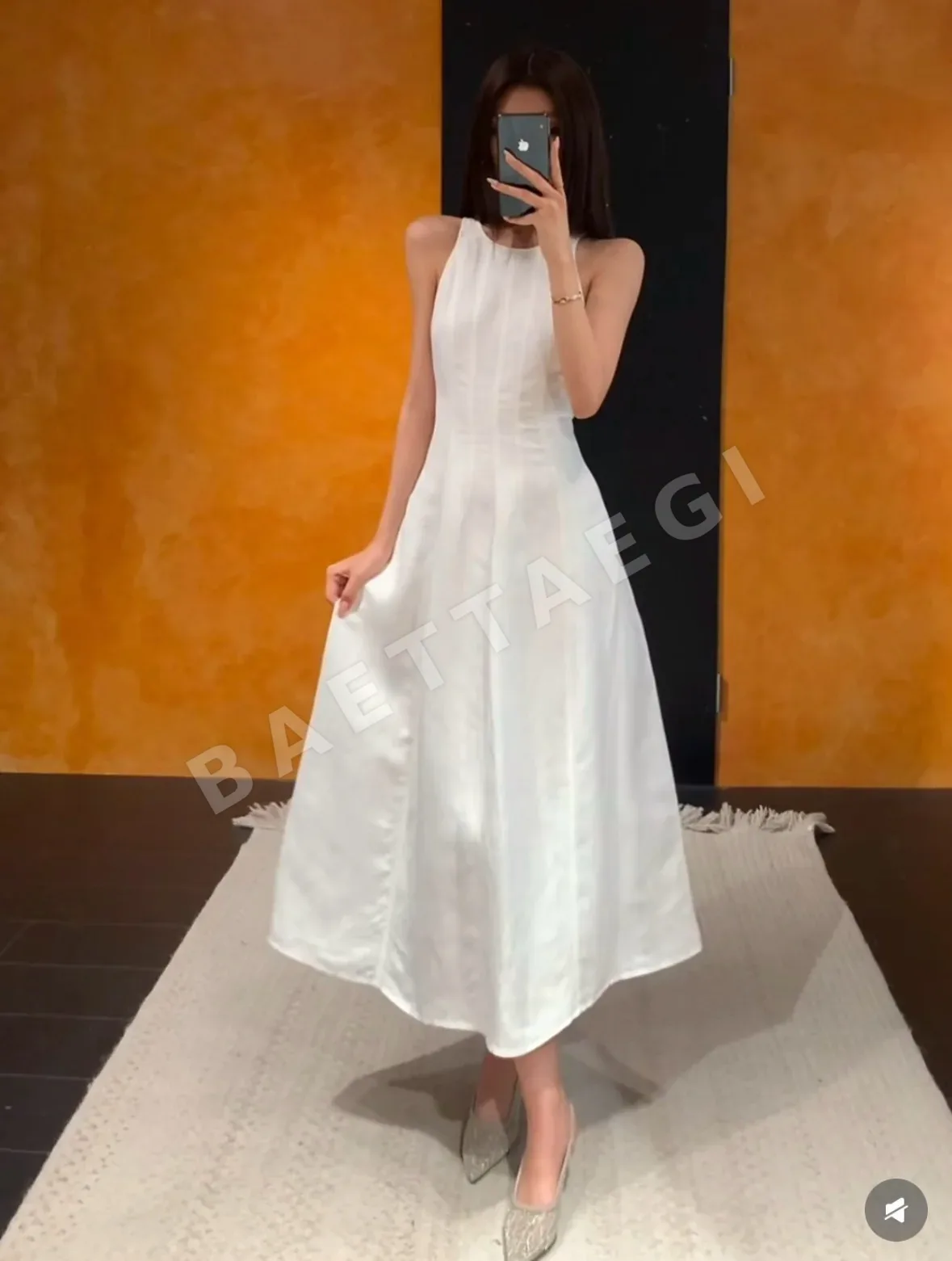 브루넬로쿠치넬리 화이트 린넨 민소매 맥시 원피스 상세 이미지 5