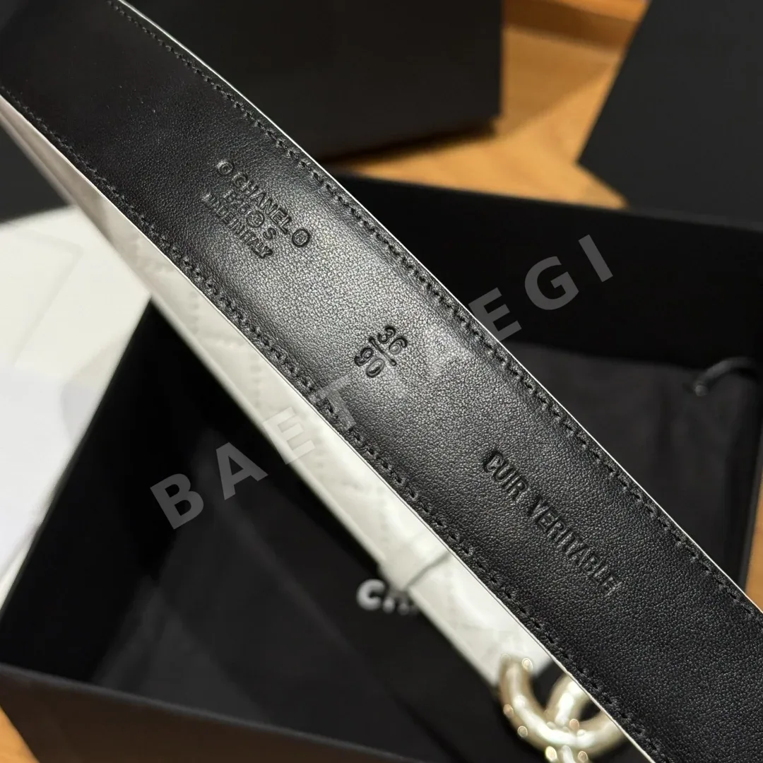샤넬 더블 C 메탈 로고 램스킨 벨트 상세 이미지 9