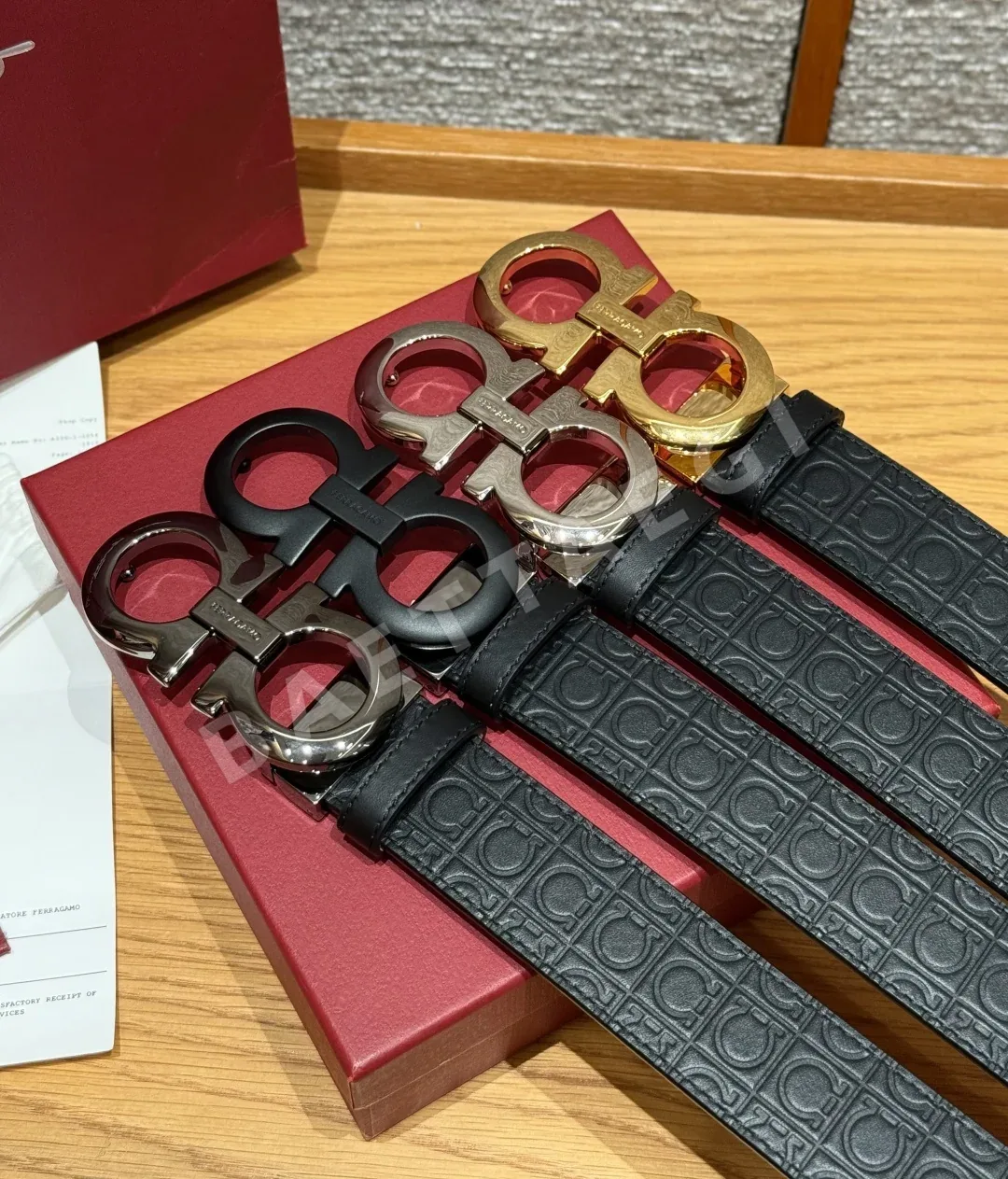 페레가모 간치니 버클 소가죽 양면 벨트 상세 이미지 5