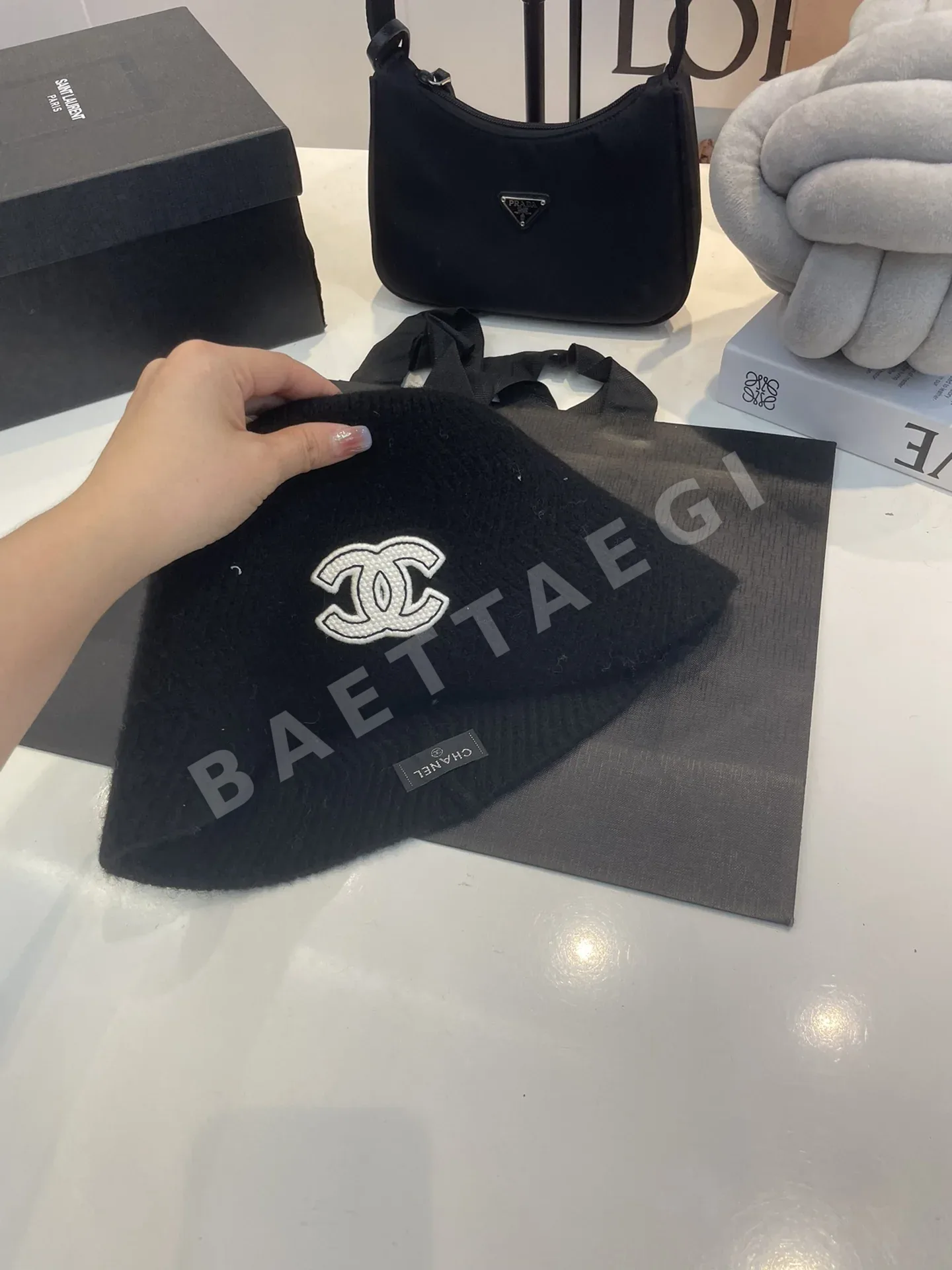샤넬 울 버킷햇 모자 상세 이미지 6