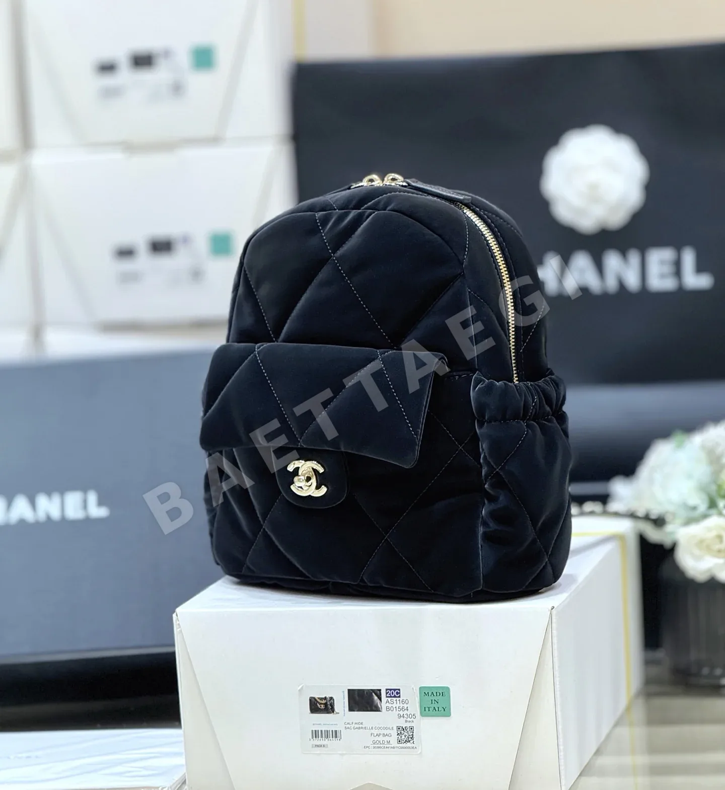 샤넬 25N 코코네이지 벨벳 백팩 AS5679 상세 이미지 3