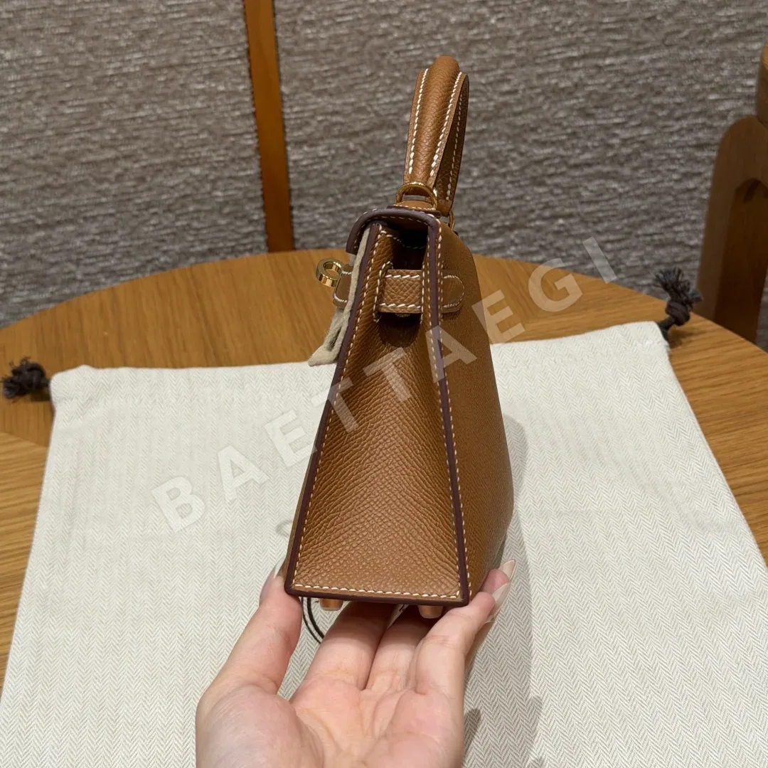 에르메스 켈리 미니 2 골드 하드웨어 가죽 가방 상세 이미지 4