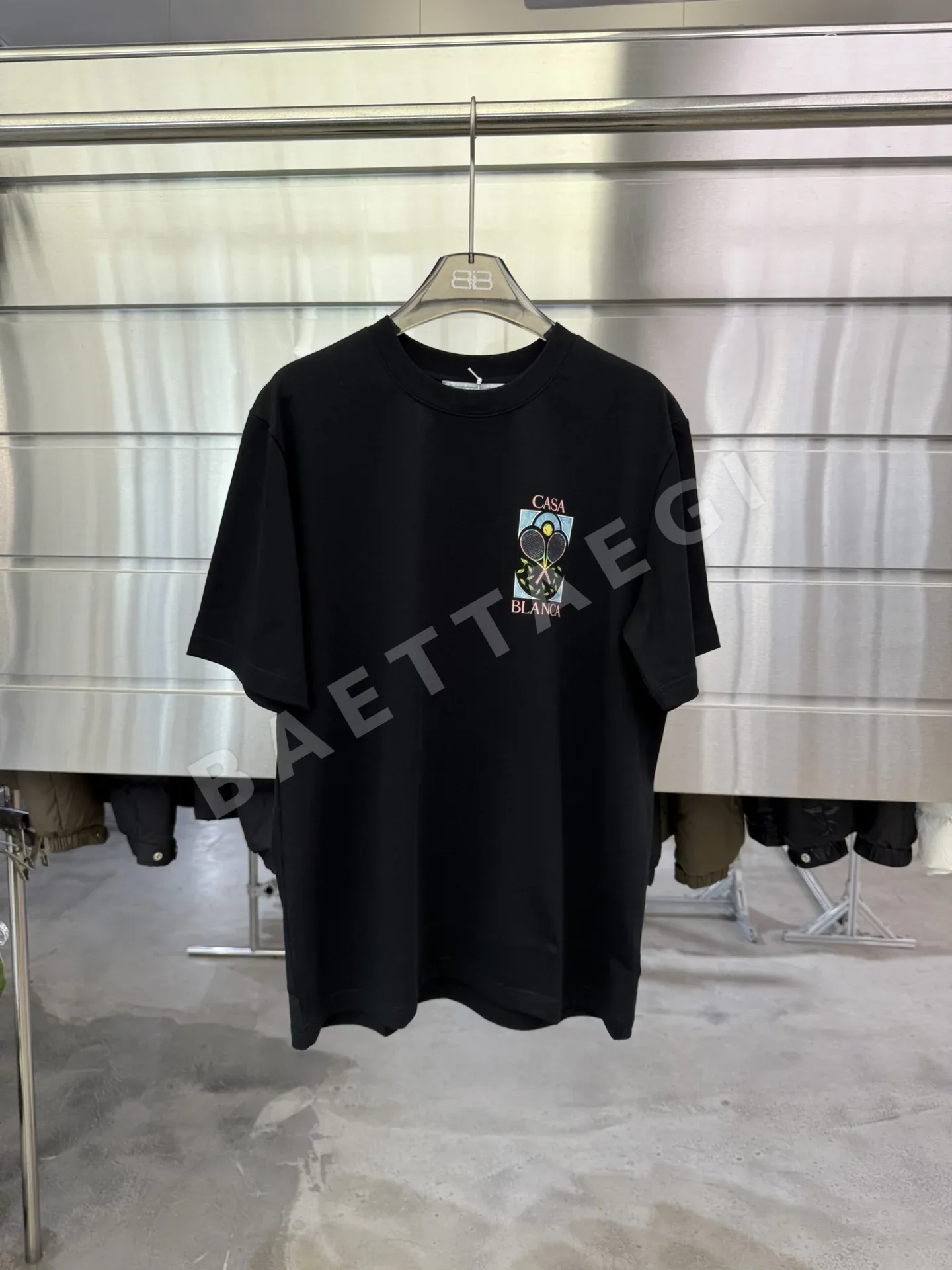 카사블랑카 프린트 테니스 라켓 남성 반팔 티셔츠 89575