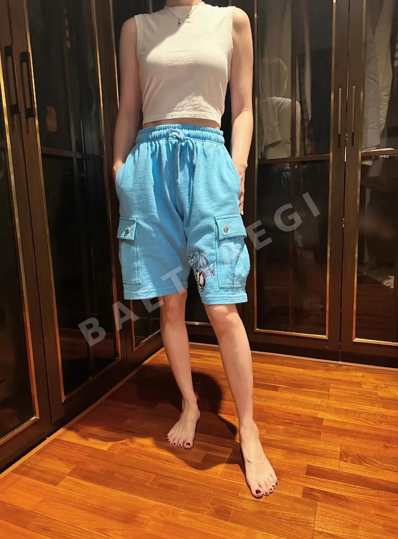 크롬하츠 그래피티 프린트 카고 남성 반바지 상세 이미지 3
